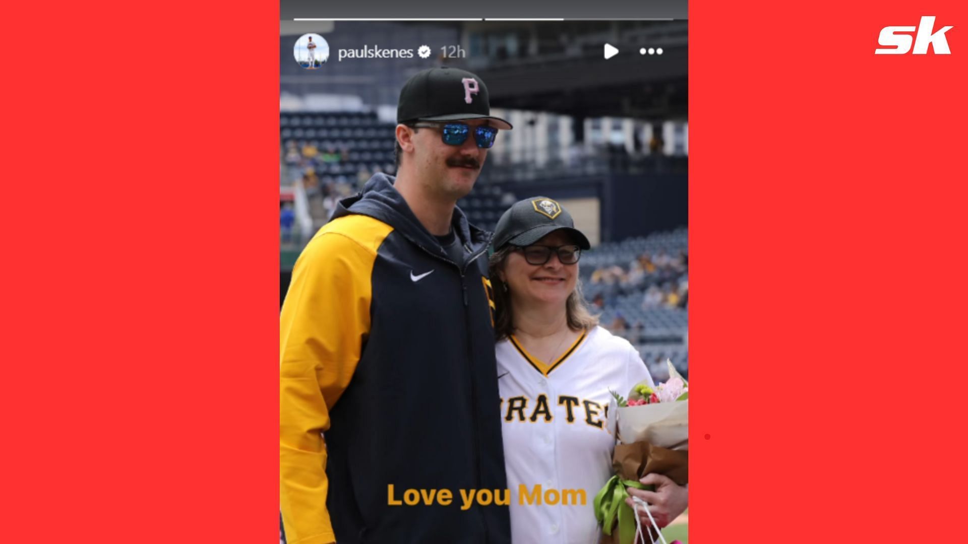Paul Skenes and his mother on Mother&#039;s Day in Pittsburgh