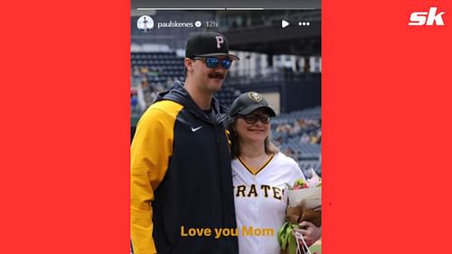 Paul Skenes and his mother on Mother's Day in Pittsburgh