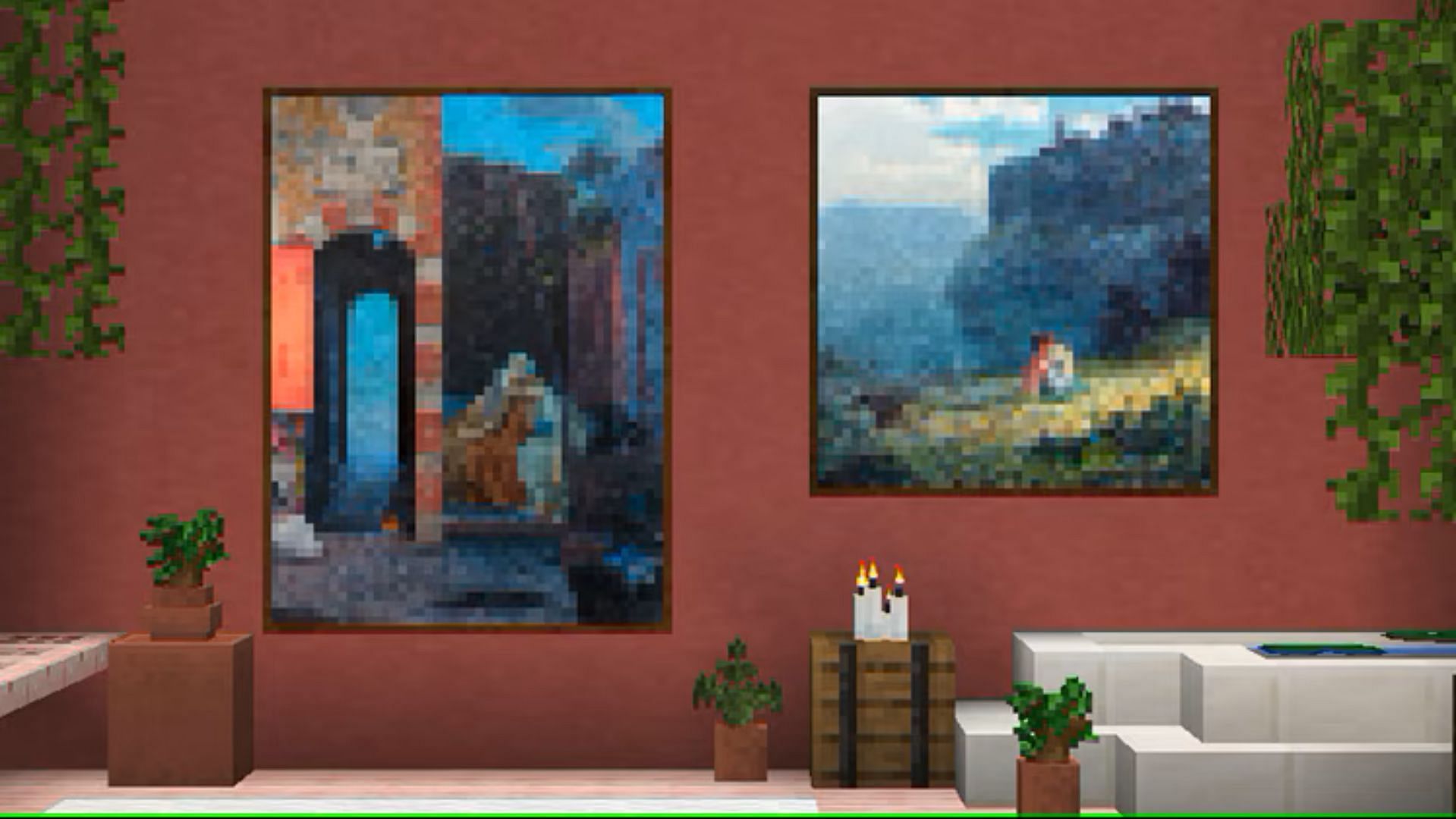 Paintings and other features can be explored in old chunks (Image via Mojang Studios)