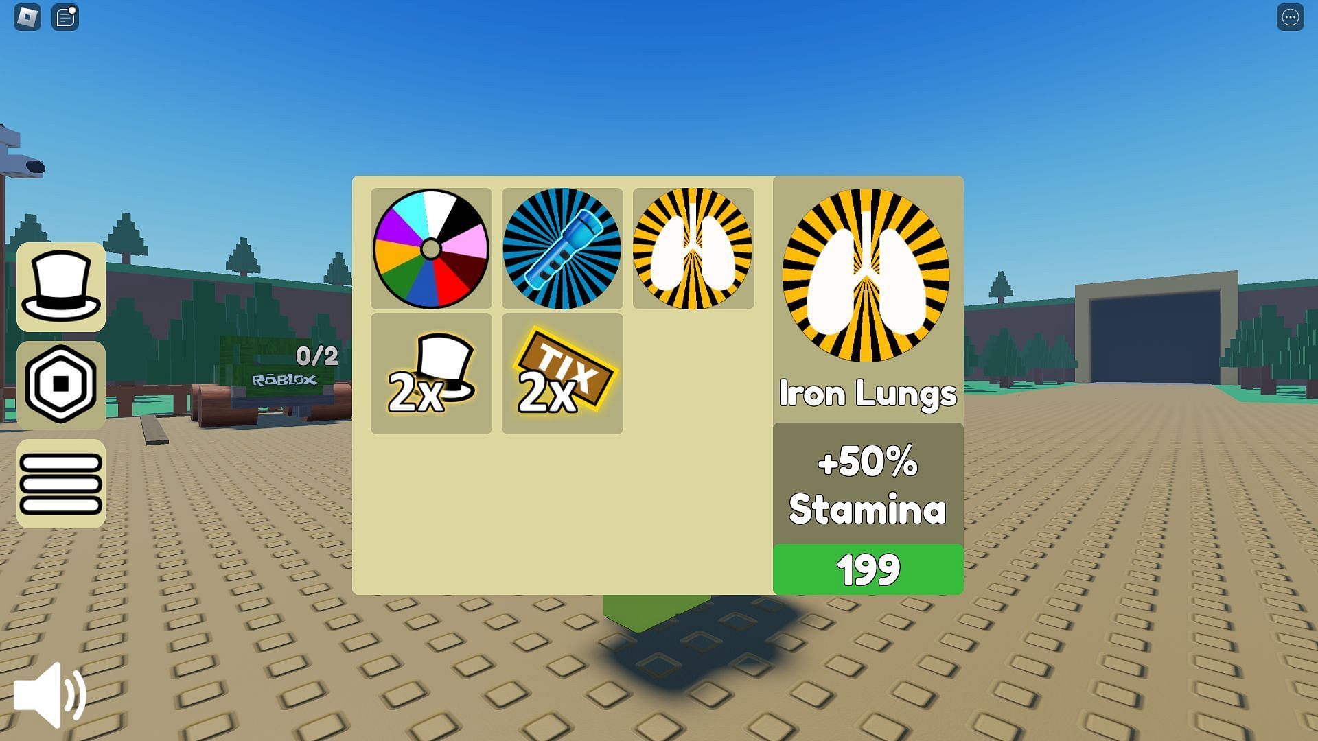A selection of items at the in-game shop (Image via Roblox)