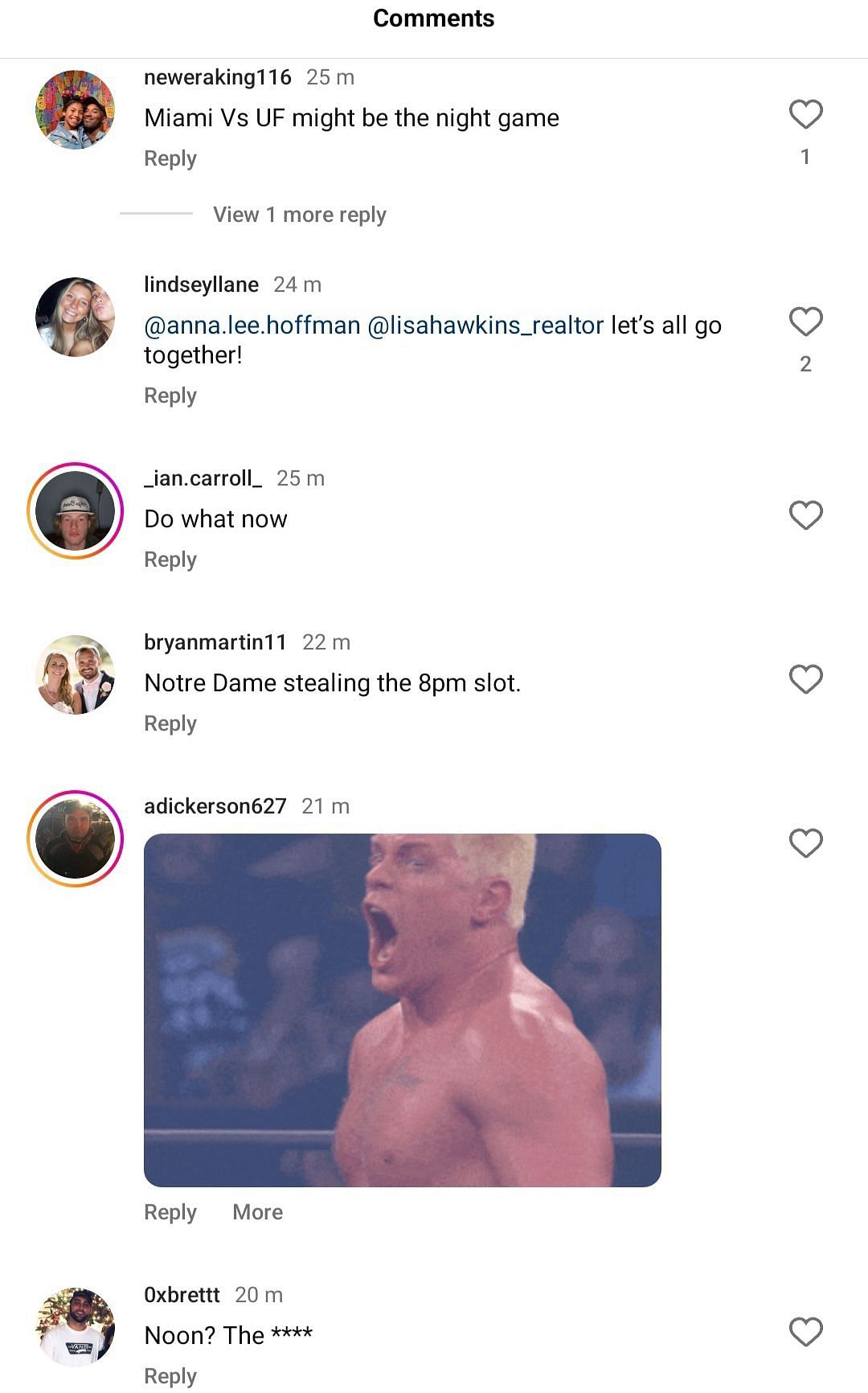 Clemson&#039;s IG comments