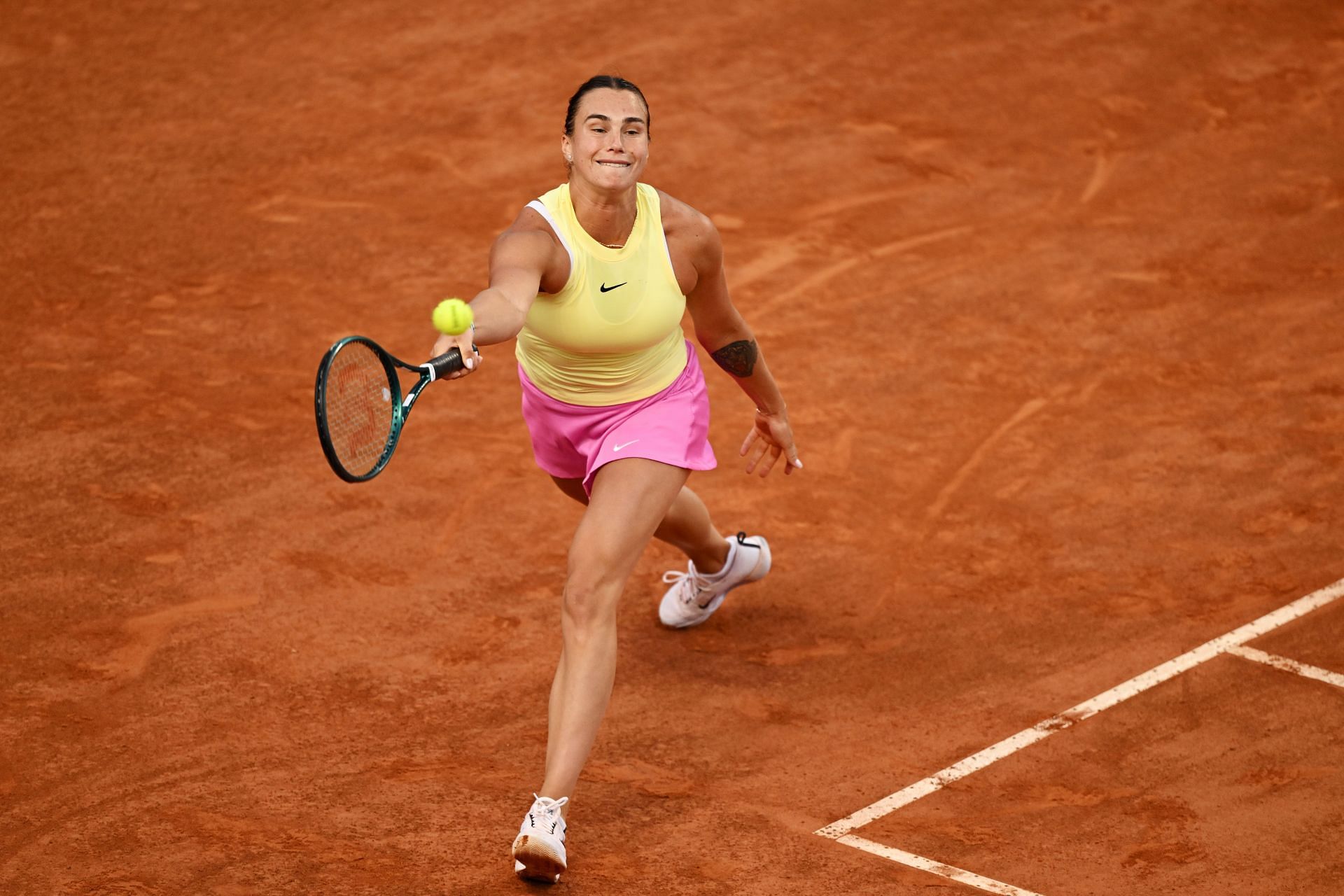 Aryna Sabalenka pictured at the Italian Open 2024