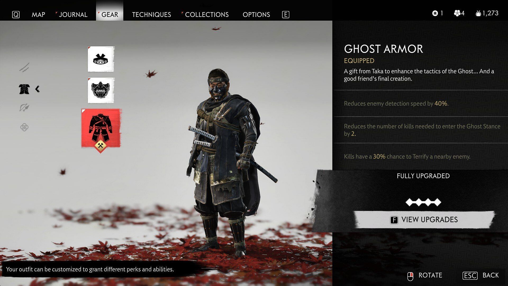 Ghost armor perks (Image via Nixxes Software)