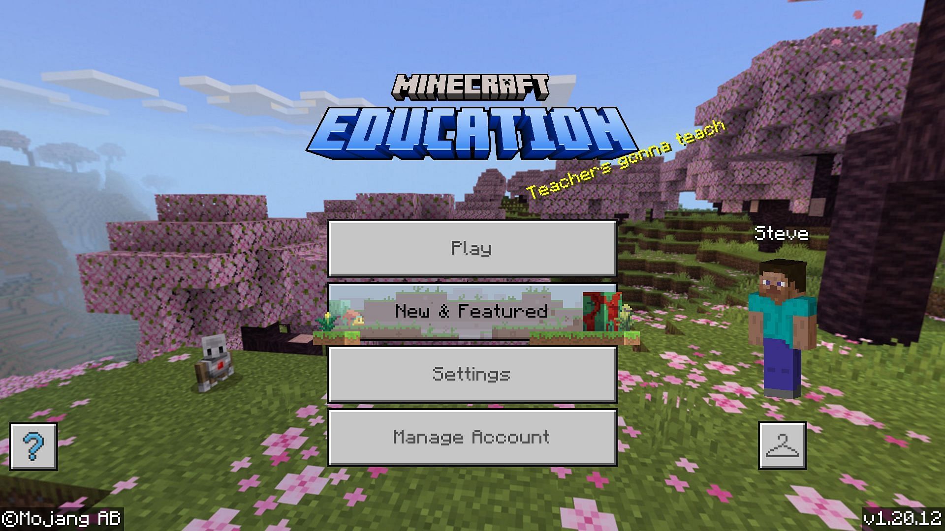 The title screen for Education Edition 1.20.12 (Image via Mojang)