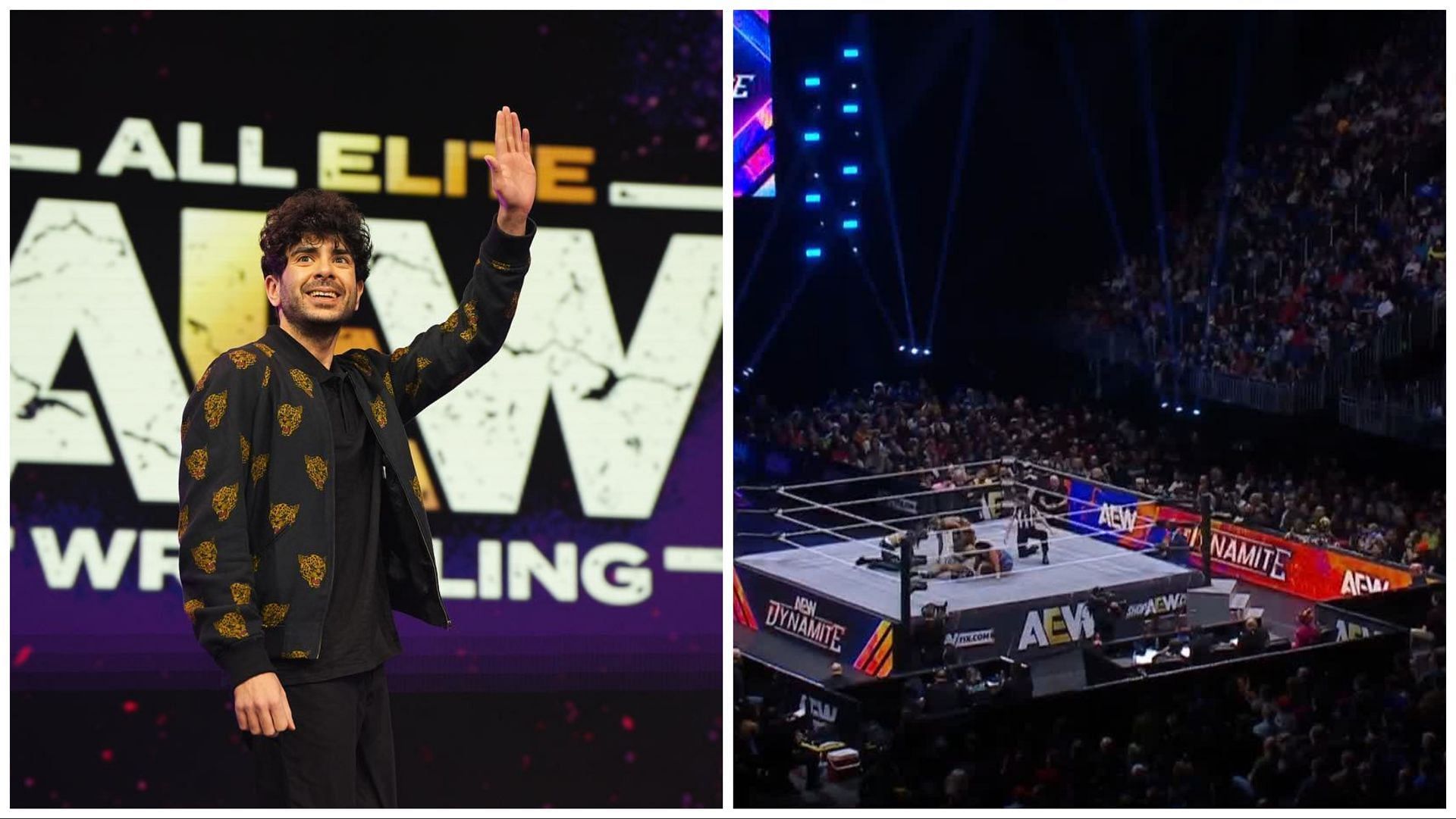 AEW President Tony Khan waves, fans pack local arena for AEW Dynamite
