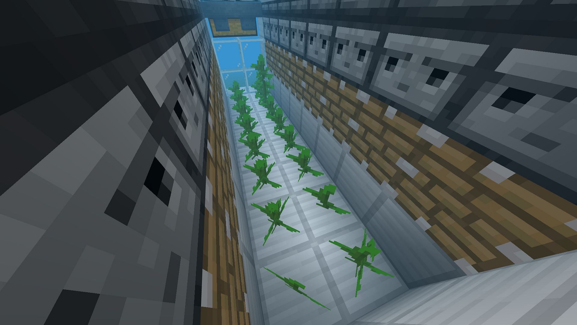 The kelp rests at the bottom of this Minecraft Bedrock farm (Image via Mojang)