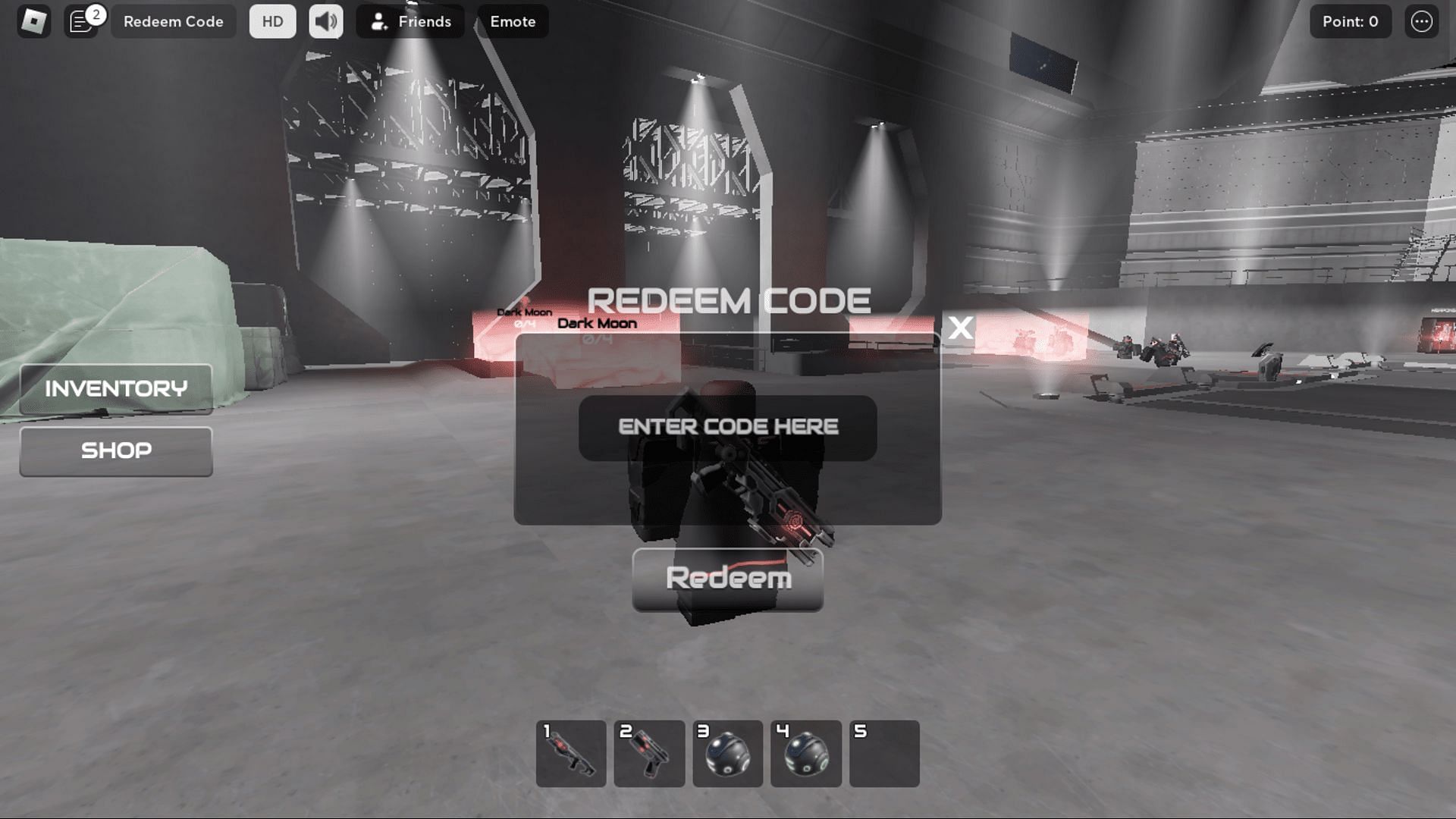 Redeem codes in Darkdivers with ease (Image via Roblox)