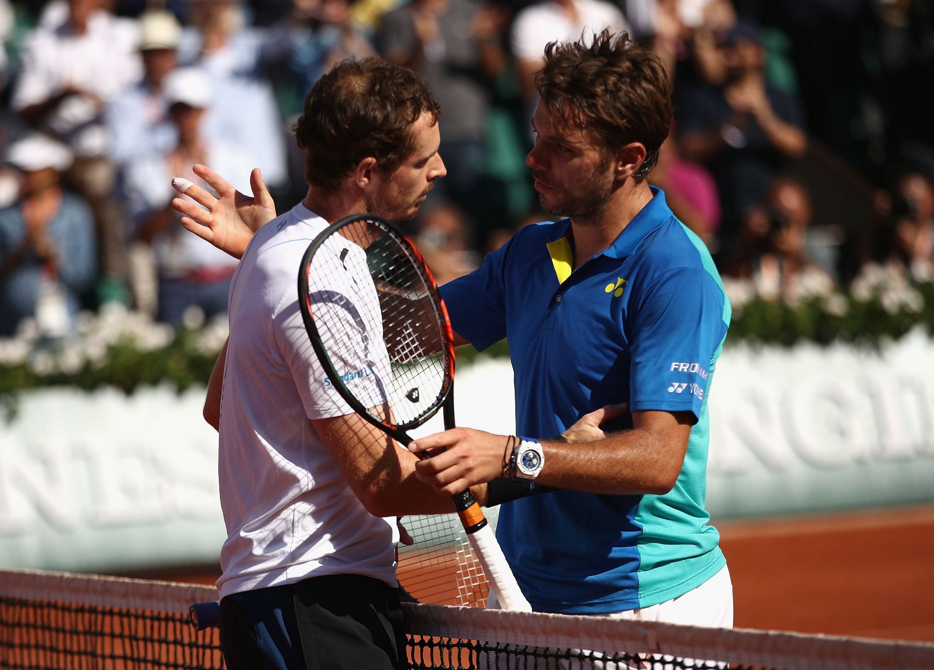 Andy Murray and Stan Wawrinka at the 2017 French Open