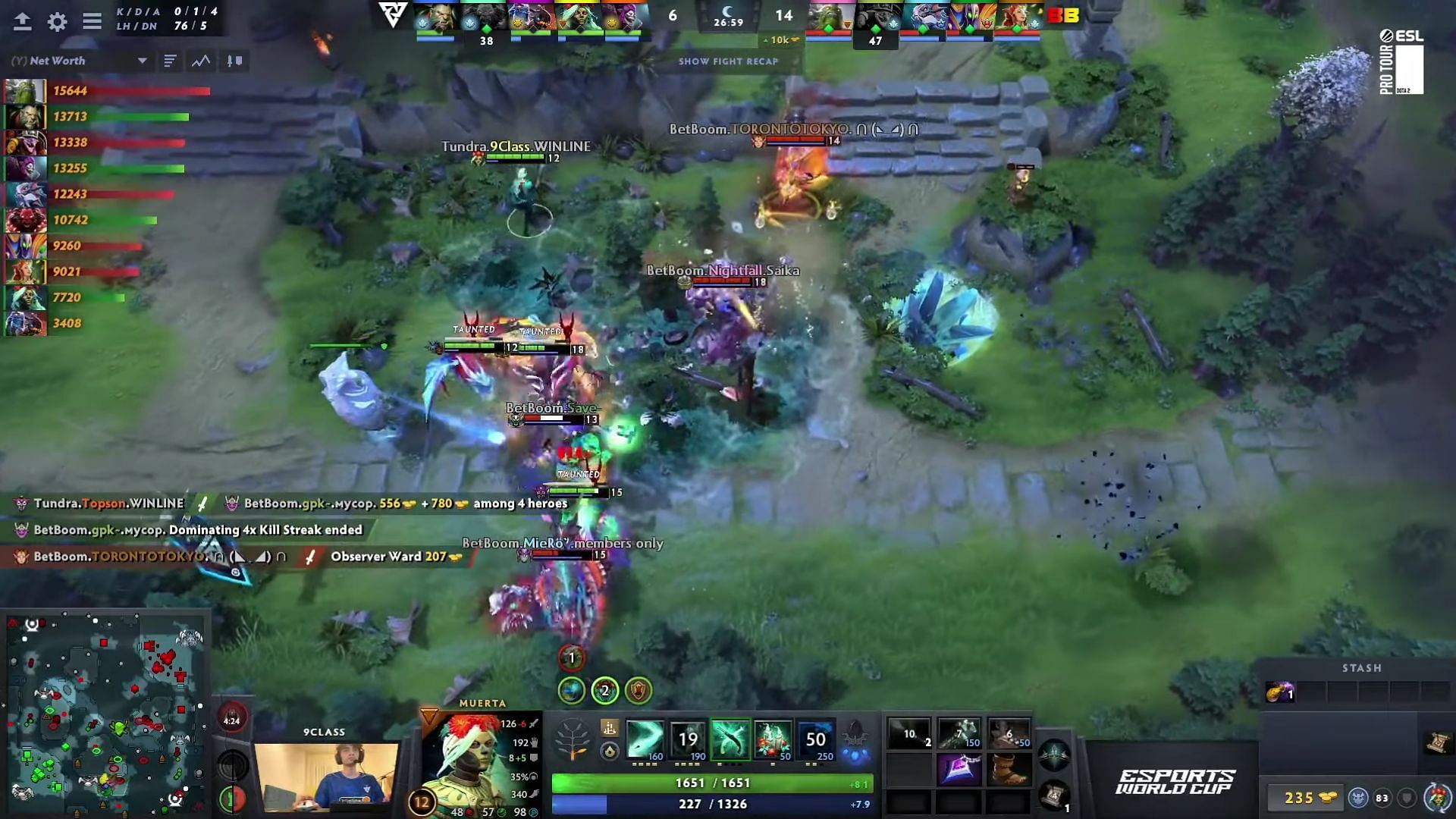 This play might remind players of the iconic &quot;CEEEB Call&quot; (Image via ESL One Dota 2/YT)