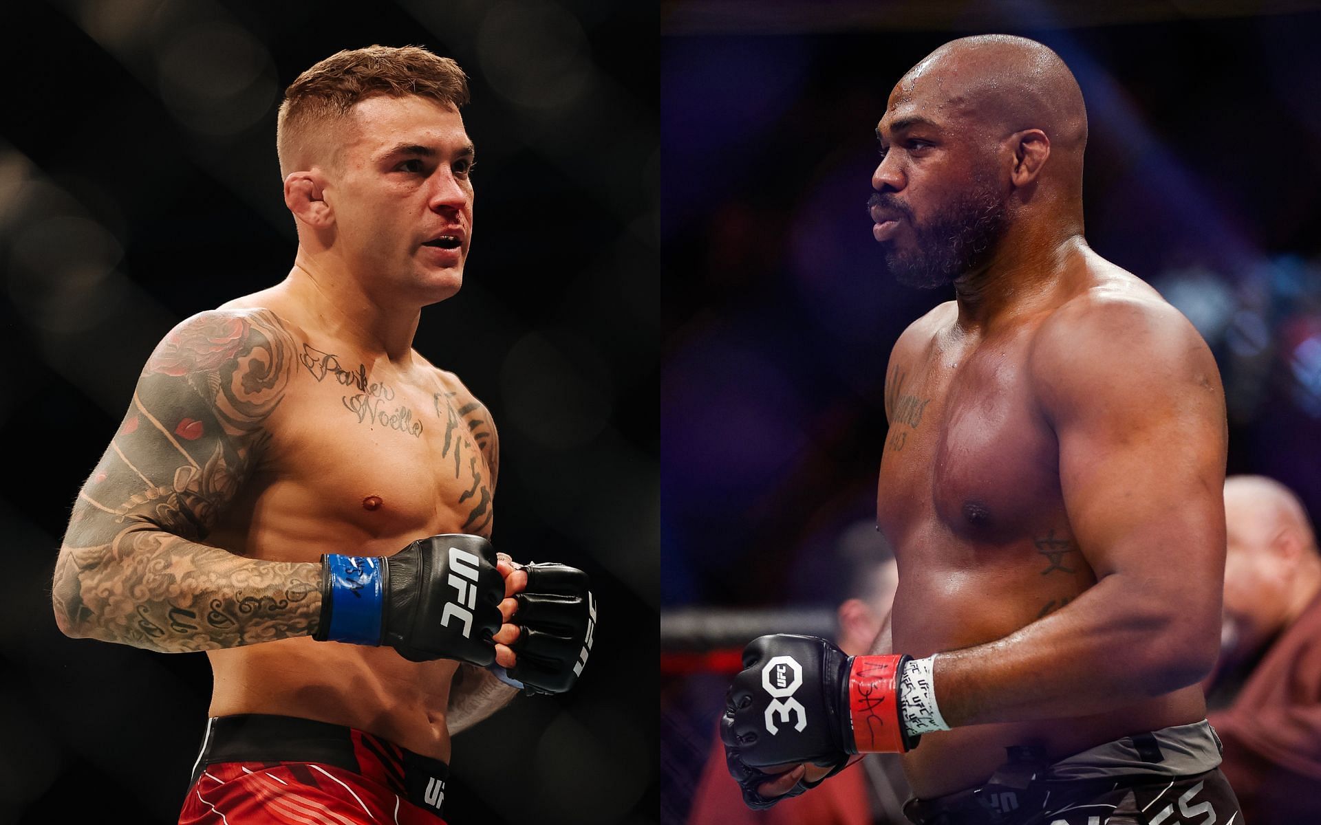 Dustin Poirier (left) and Jon Jones (right) have both been a part of the UFC roster for over a decade [Images courtesy: Getty Images]