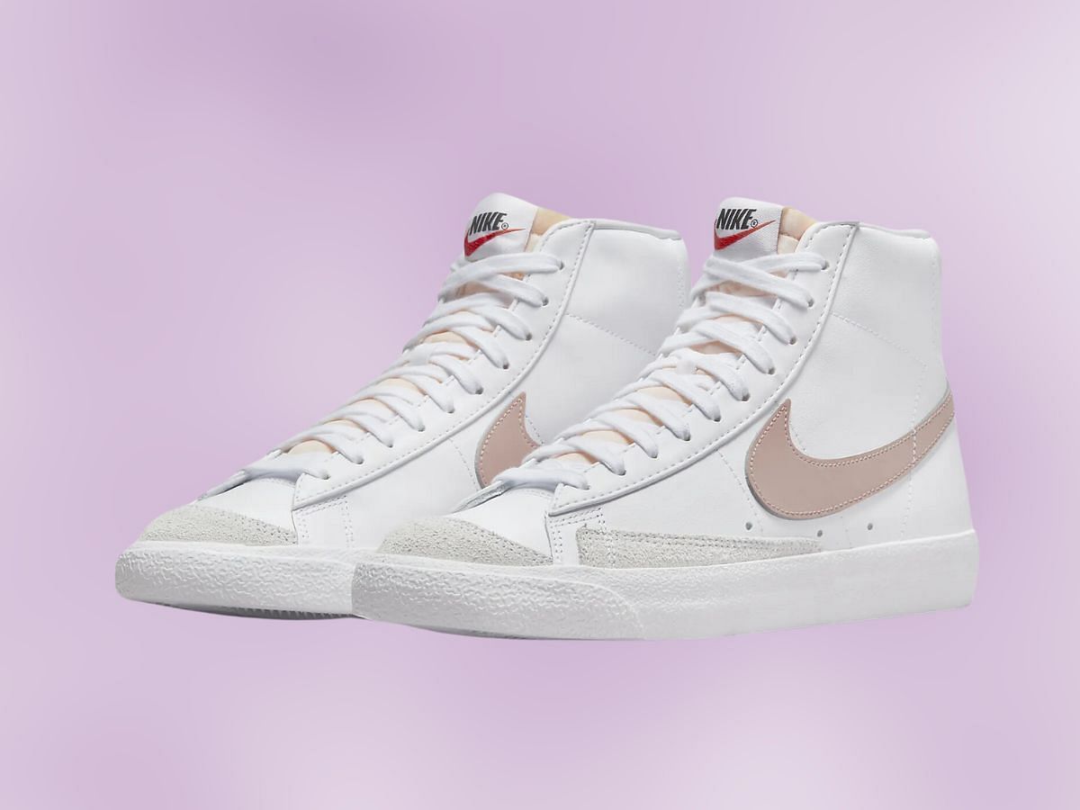 Nike Blazer Mid &#039;77 White/Peach/Summit White/Pink Oxford colorway (Image via Nike)