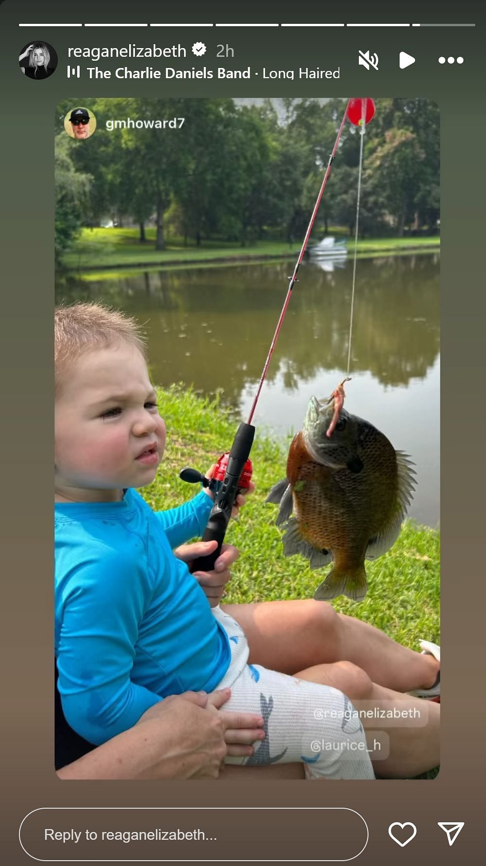 Alex Bregman&#039;s son Knox goes fishing. PHOTO: REAGAN BREGMAN/INSTAGRAM