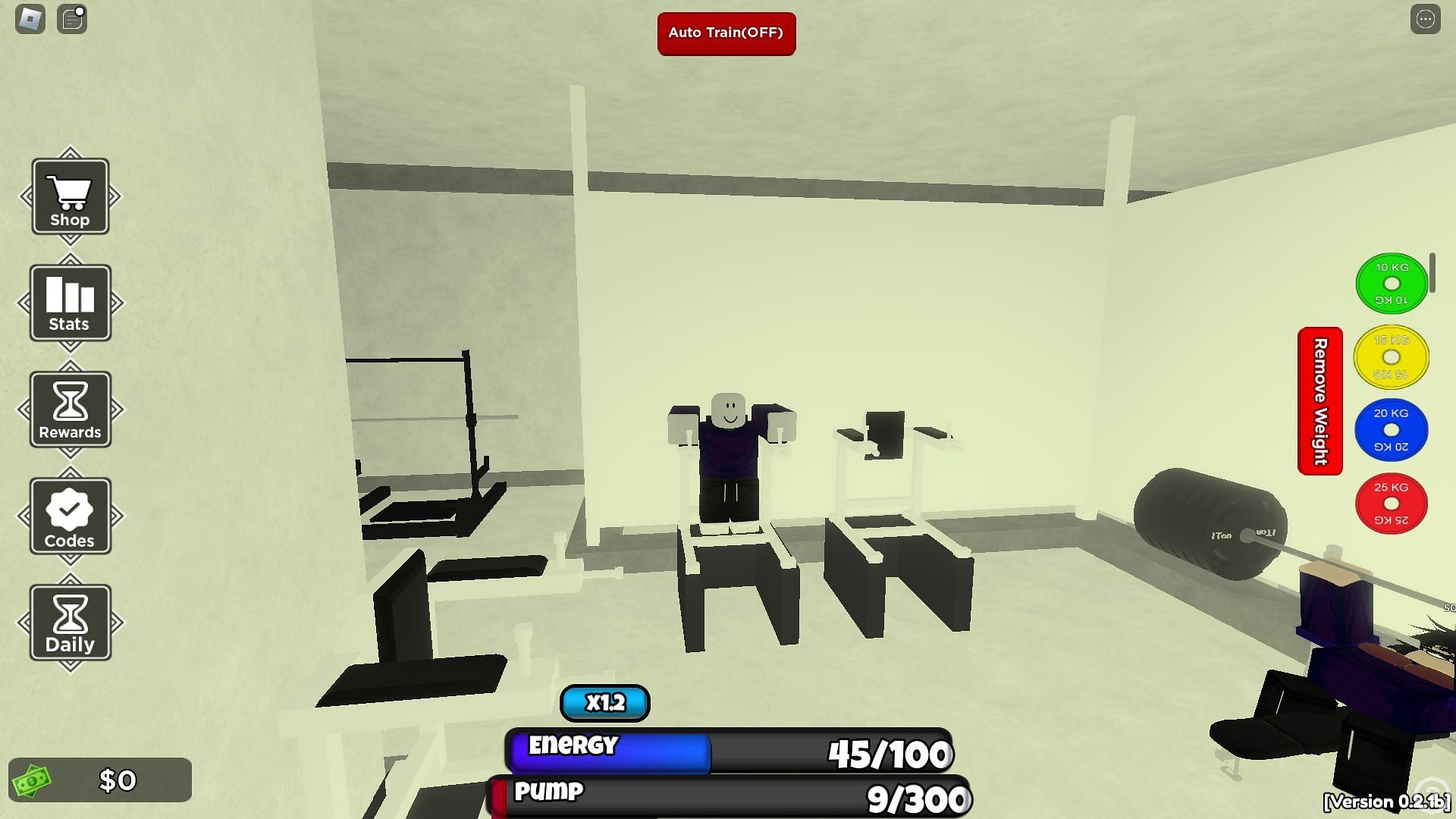 Working out at the gym (Image via Roblox)