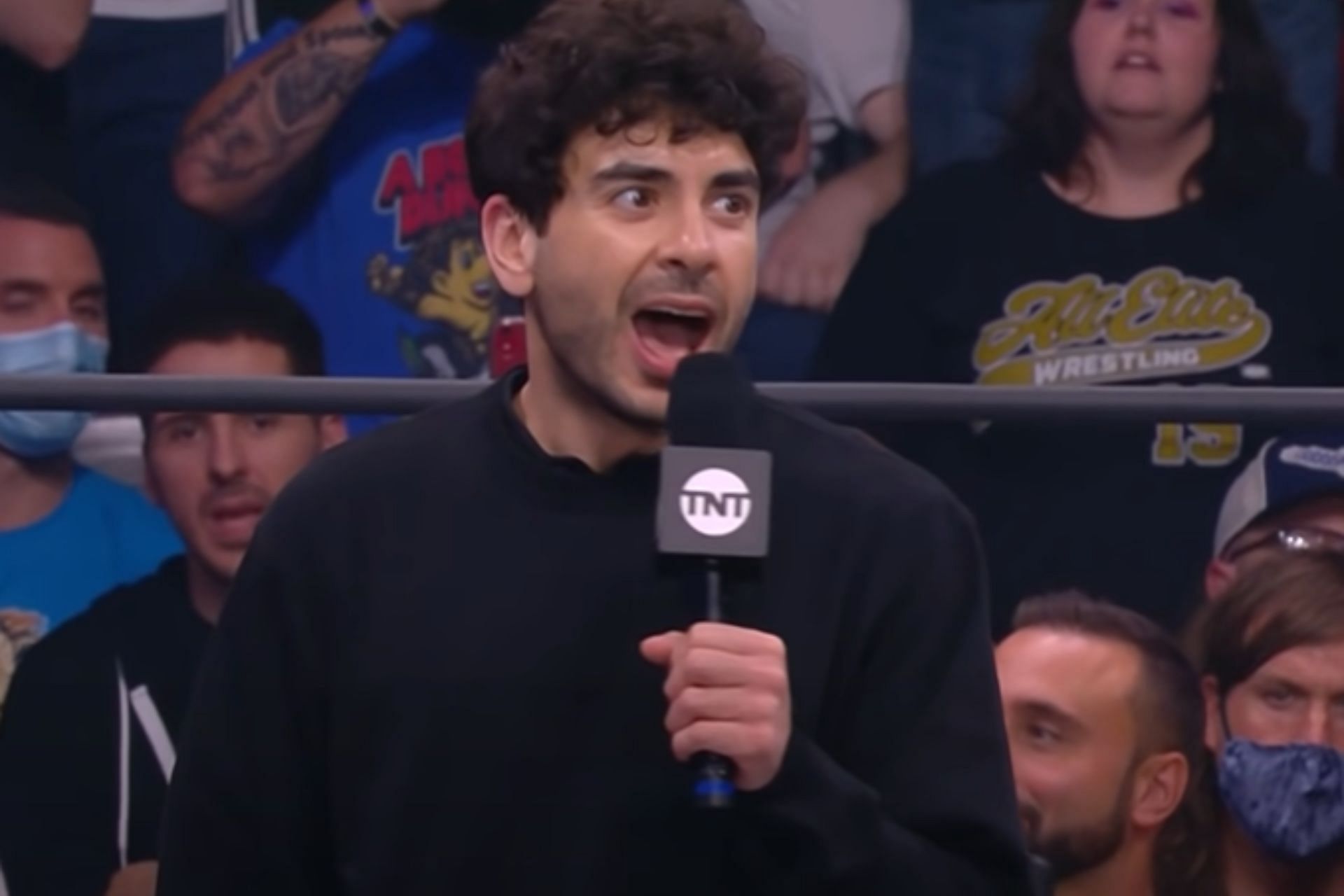 Tony Khan had some company during the the taping of the recent Dynamite episode [Image Credits: AEW YouTube]