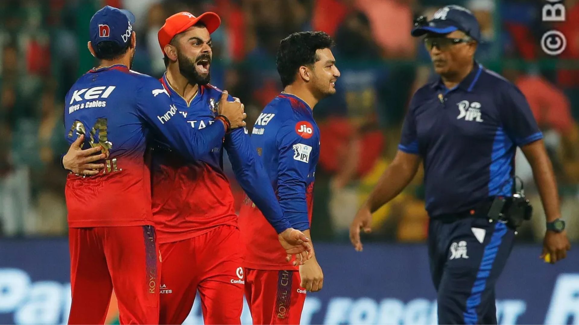 Virat Kohli celebrates after RCB seal IPL 2024 playoff qualification