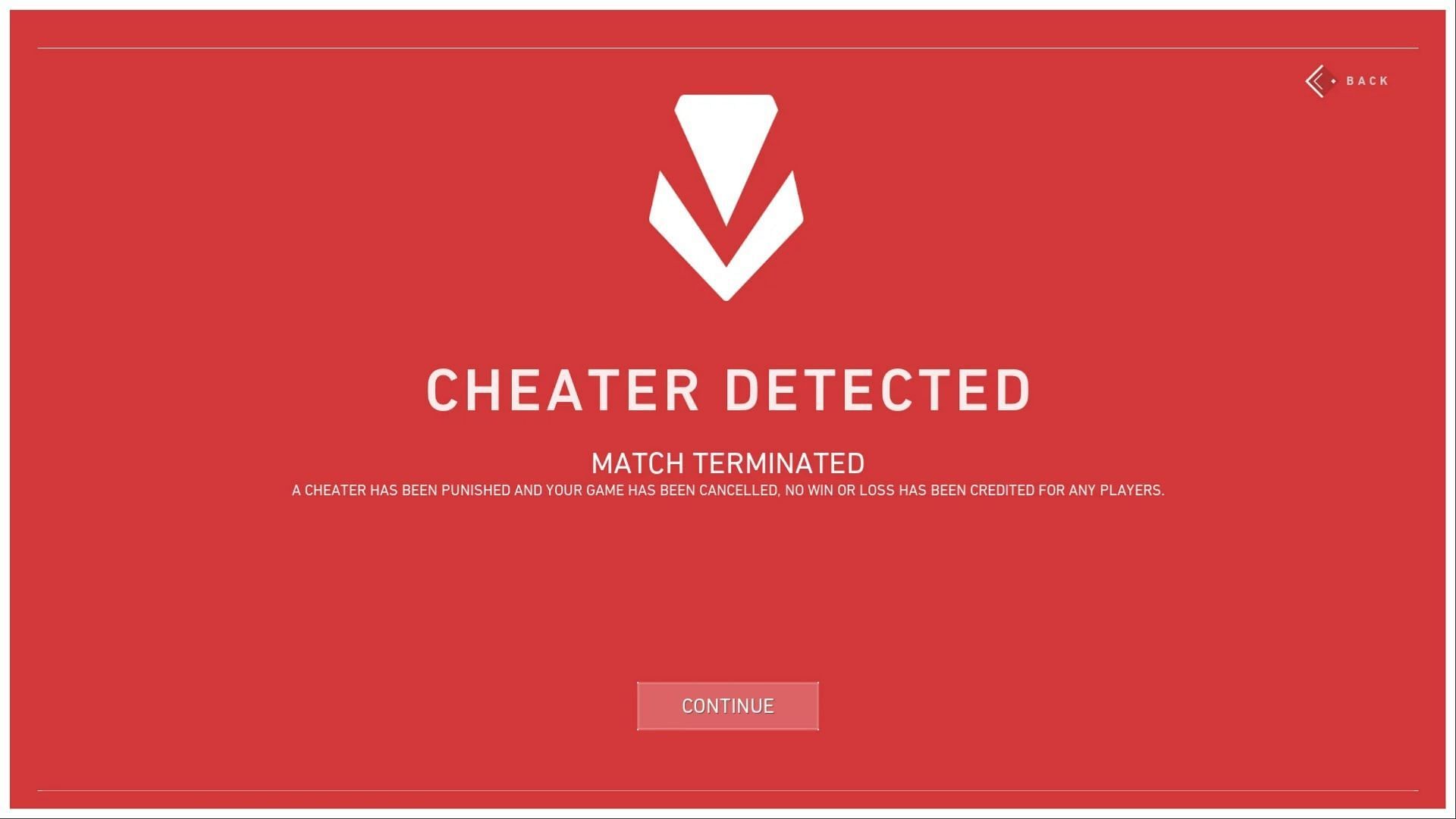 Riot Vanguard terminating matches with cheaters. (Image via Riot Games || u/Hexigonz on Reddit)