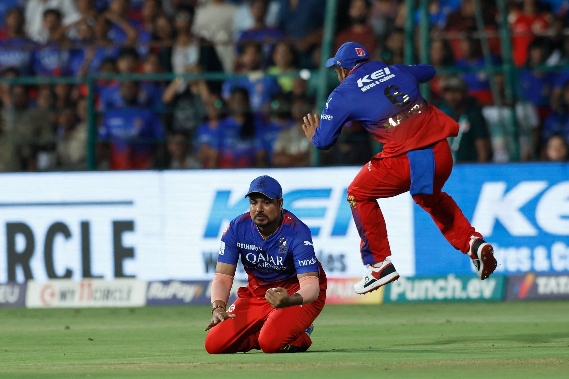 Karn Sharma takes a catch. (Credits: Twitter)