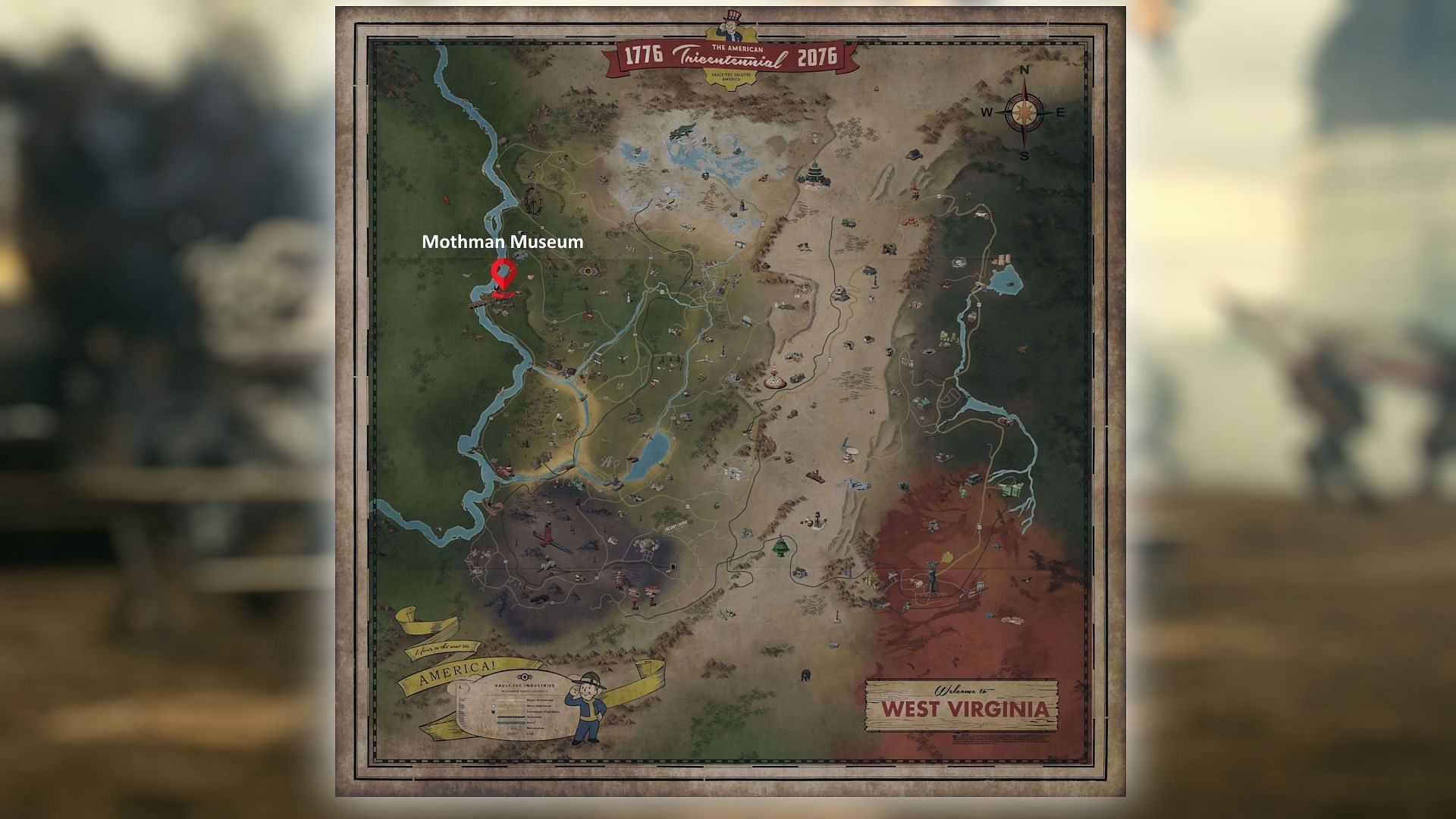The Mothman Museum is located in the Forest region (Image via Bethesda Game Studios)