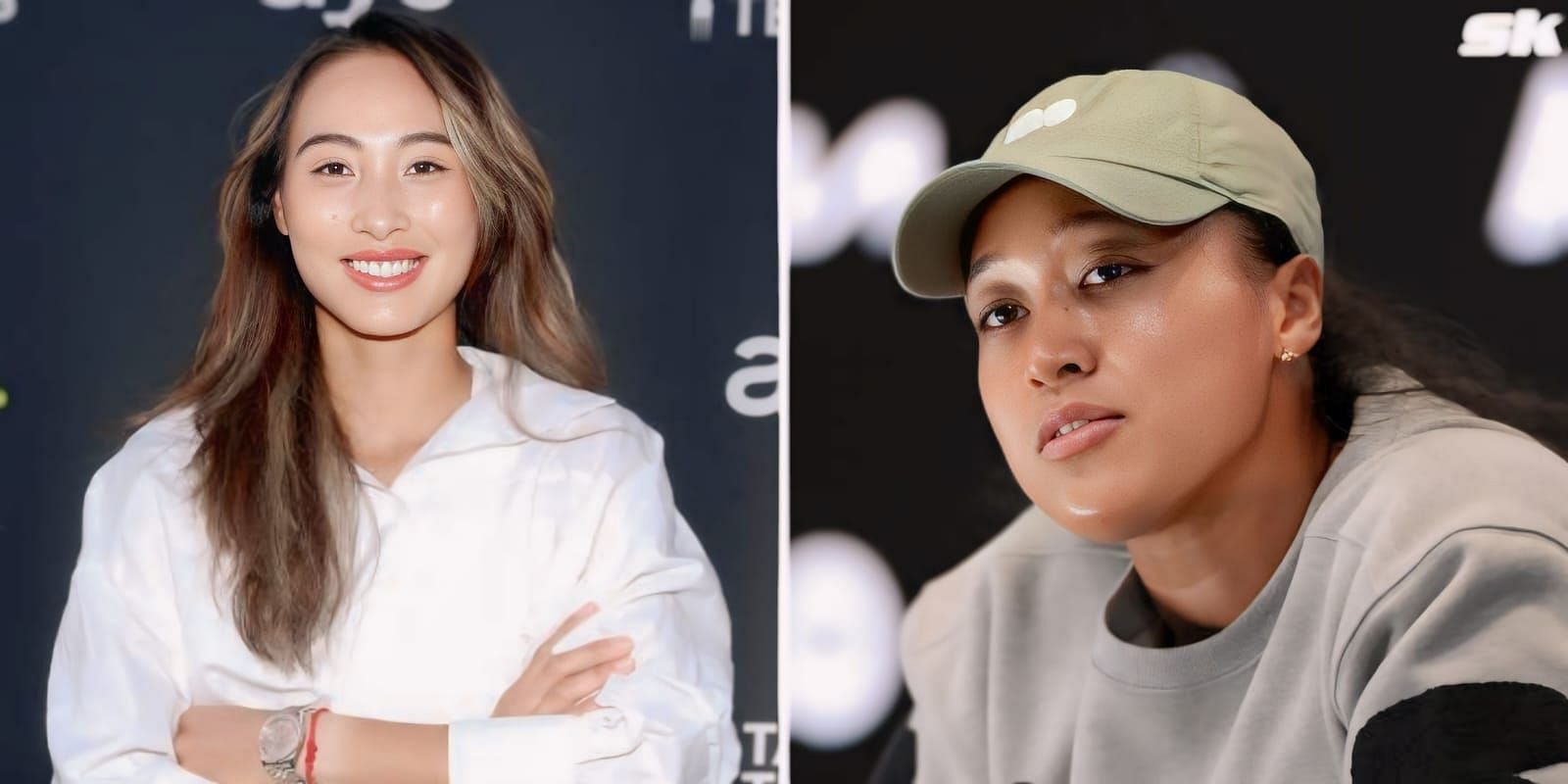 Zheng Qinwen(L) and Naomi Osaka(R)