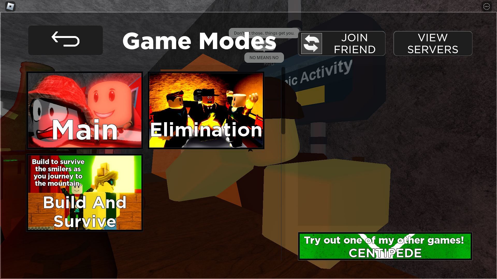 The different game modes (Image via Roblox)