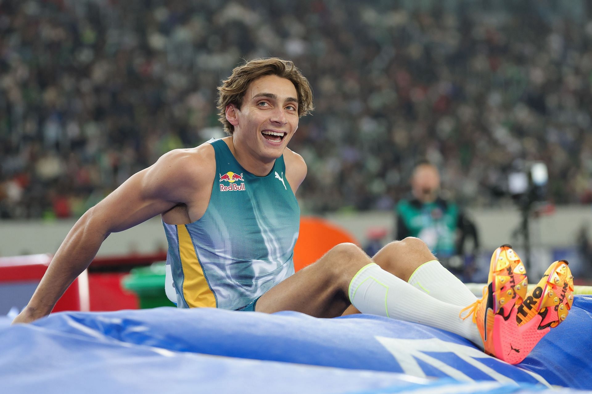 2024 Diamend League Suzhou Meeting- Mondo Duplantis after narrowly missing the world record