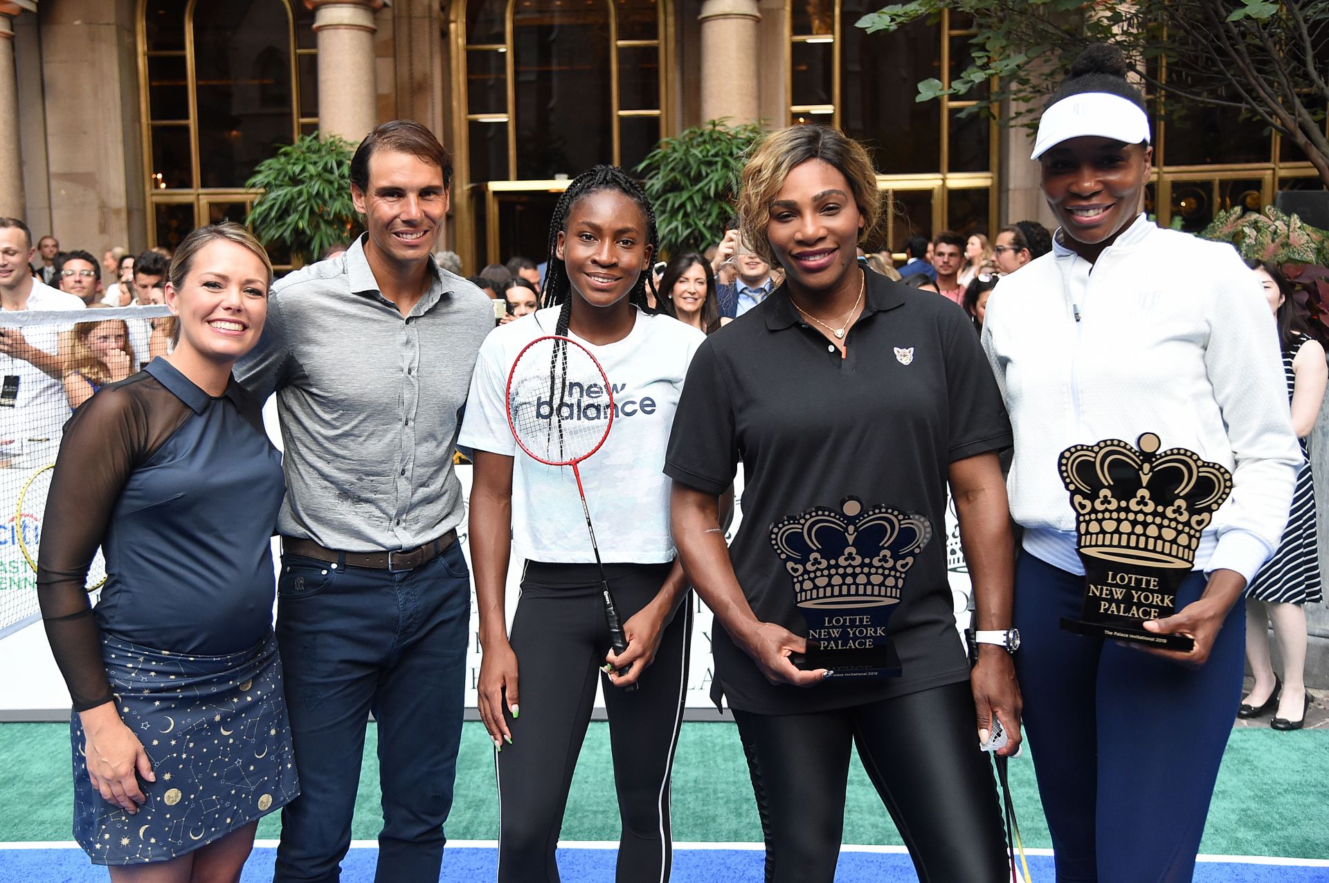 Coco Gauff poses with the Spaniard alongside Dylan Dreyer, Serena Williams and Venus Williams