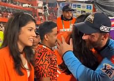 [Watch] GT batter Kane Williamson greets SRH owner Kavya Maran with a friendly hug after IPL 2024 match gets washed out in Hyderabad