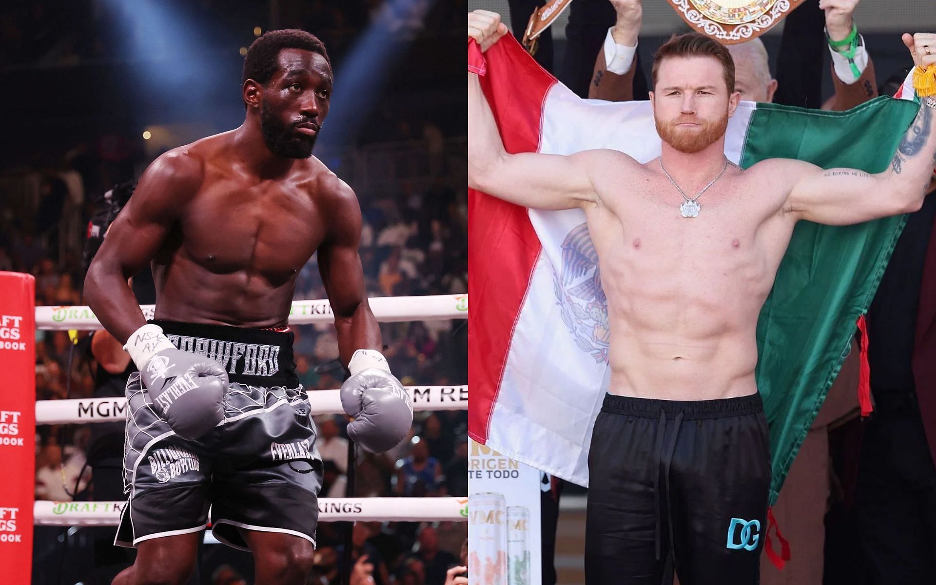 Terence Crawford (left) versus Canelo Alvarez (right) will likely not happen, says Eddie Hearn [Images Courtesy: @GettyImages]