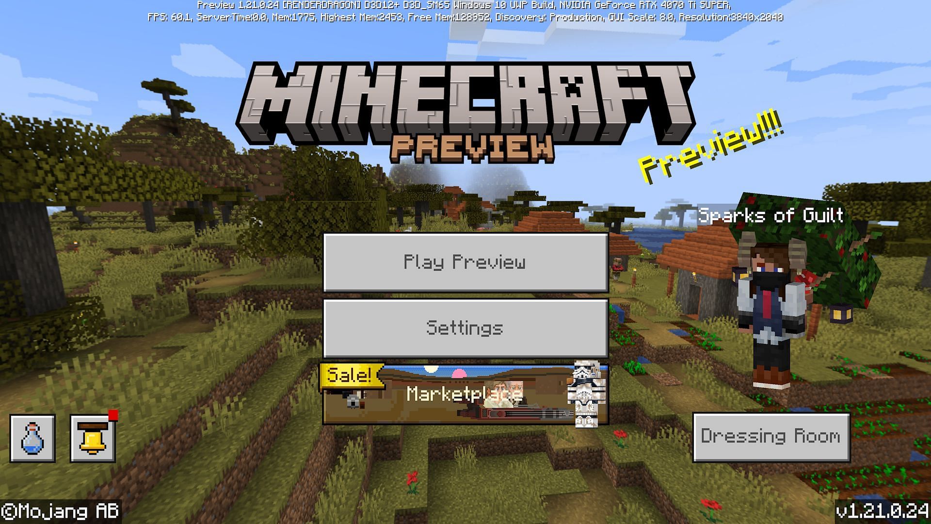 Thankfully, it&#039;ll be very easy to figure out whether or not the Preview is working (Image via Mojang)
