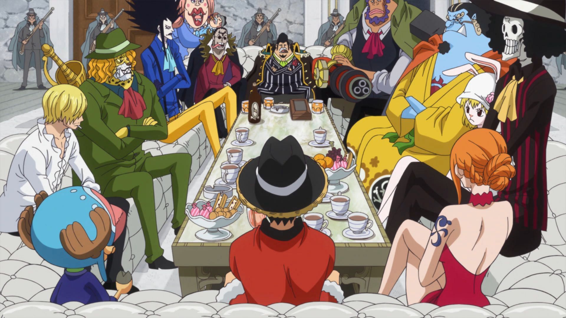 The Whole Cake Island arc sees the Straw Hats get some new allies after splitting their crew in two temporarily (Image via Toei Animation)