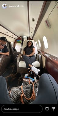 Biles in the private jet
