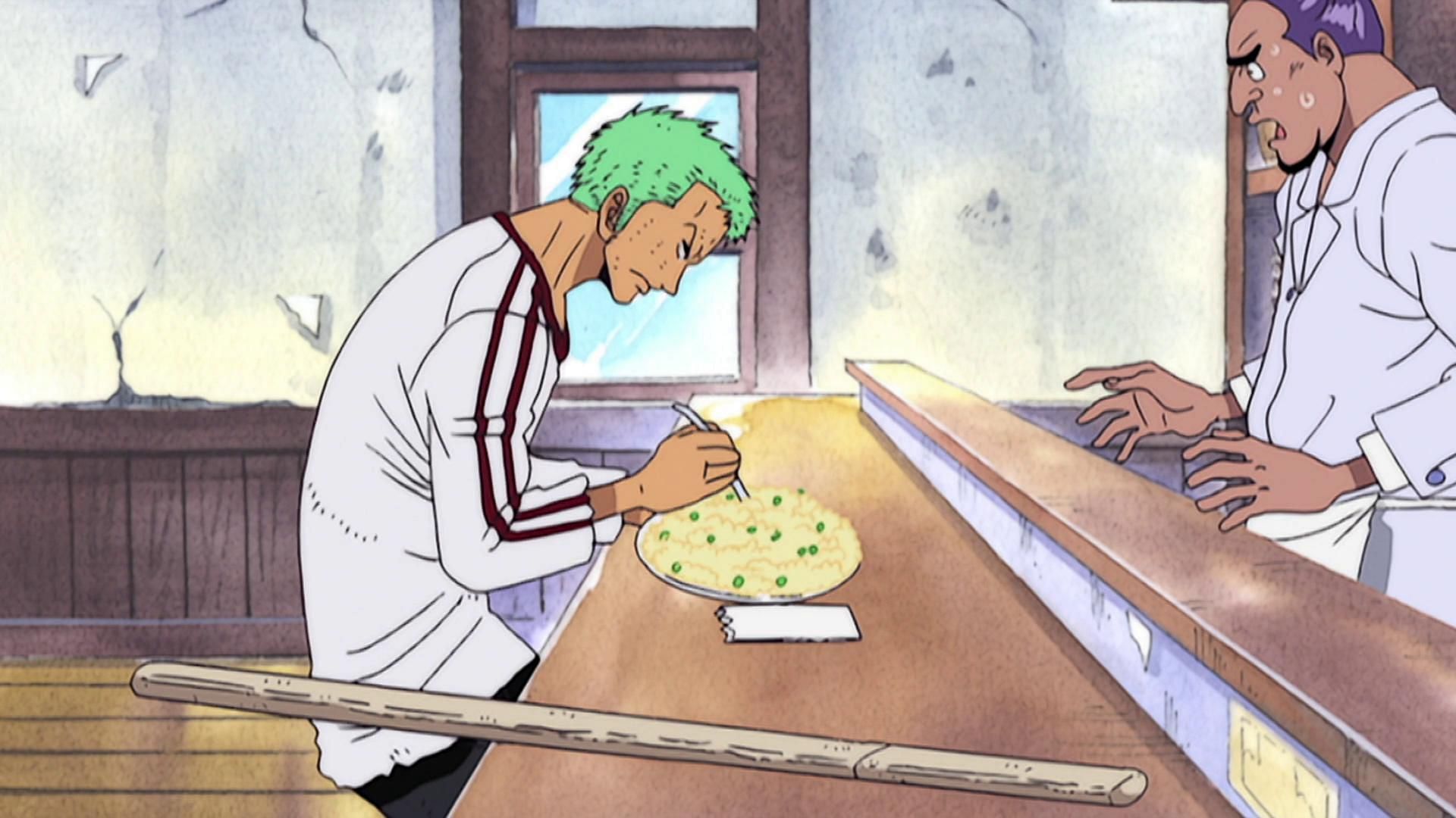 Roronoa Zoro before the beginning of the One Piece story (Image via Toei Animation)