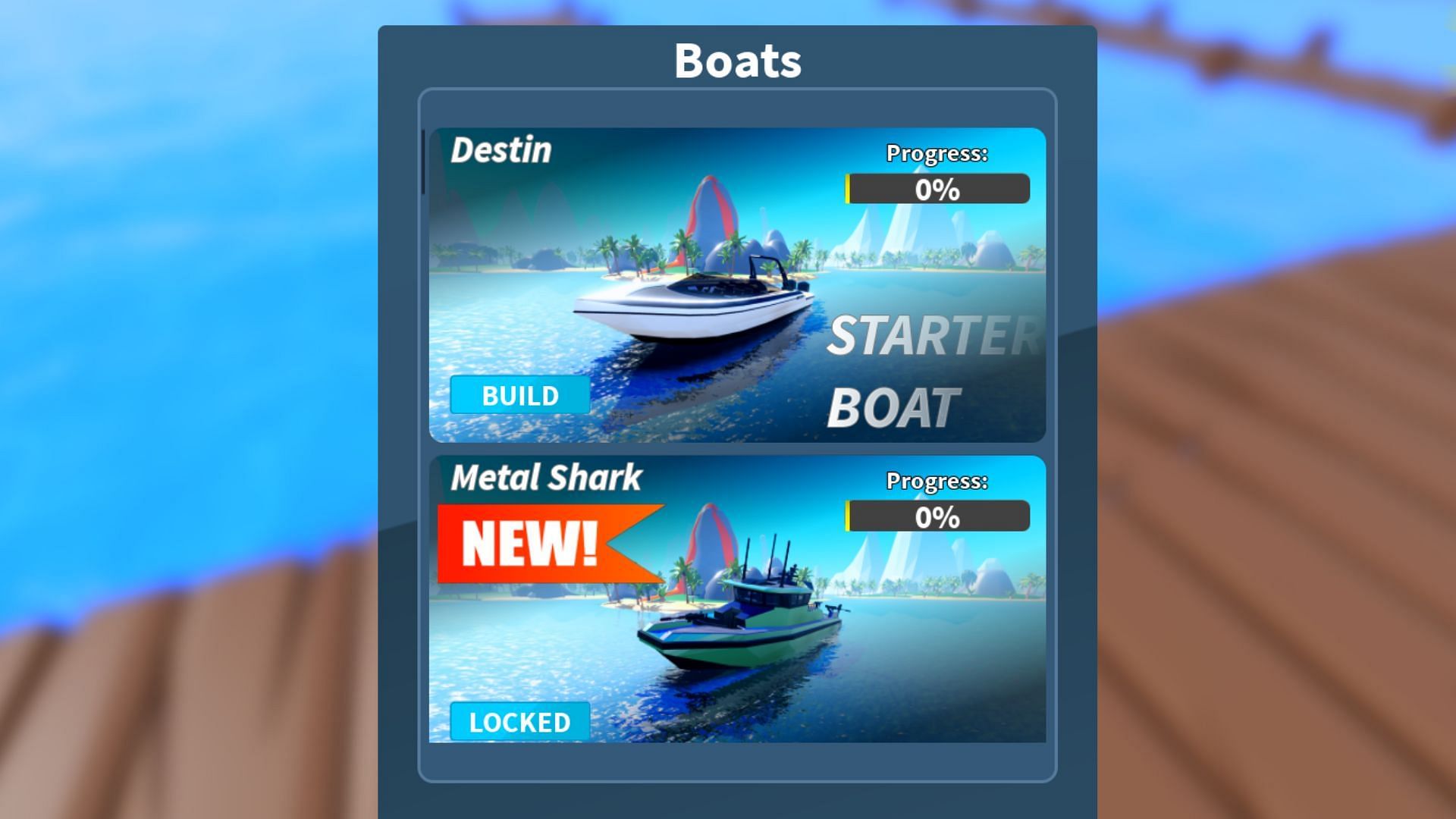 Select your own boat in Boat Empire Tycoon (Image via Roblox)