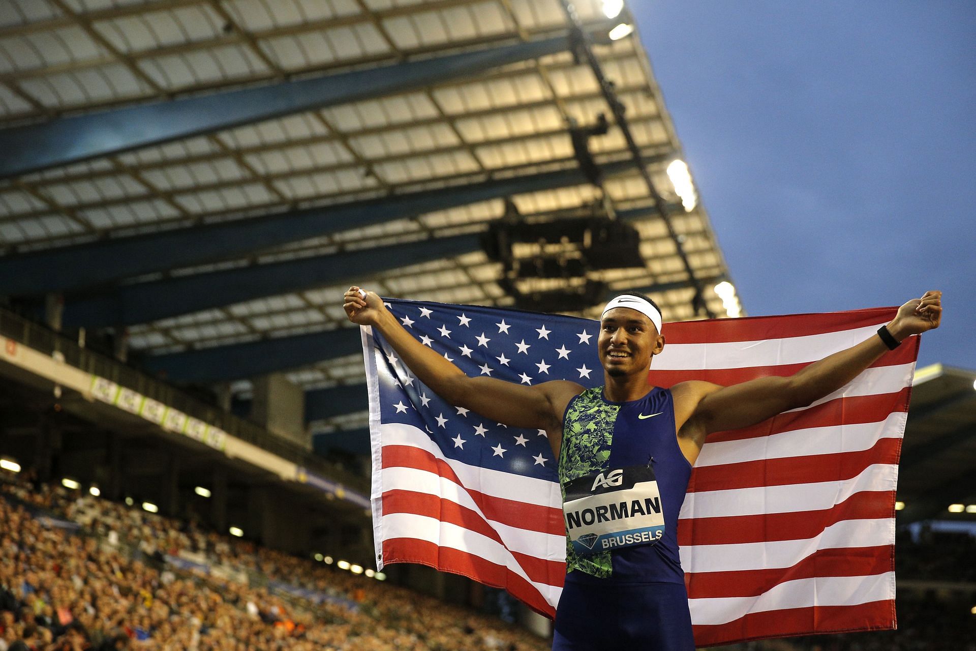 Michael Norman of USA competes and wins the Men&#039;s 400m Final during the IAAF Diamond League Memorial Van Damme at King Baudouin Stadium on September 06, 2019 in Brussels, Belgium. (Photo by Dean Mouhtaropoulos/Getty Images)