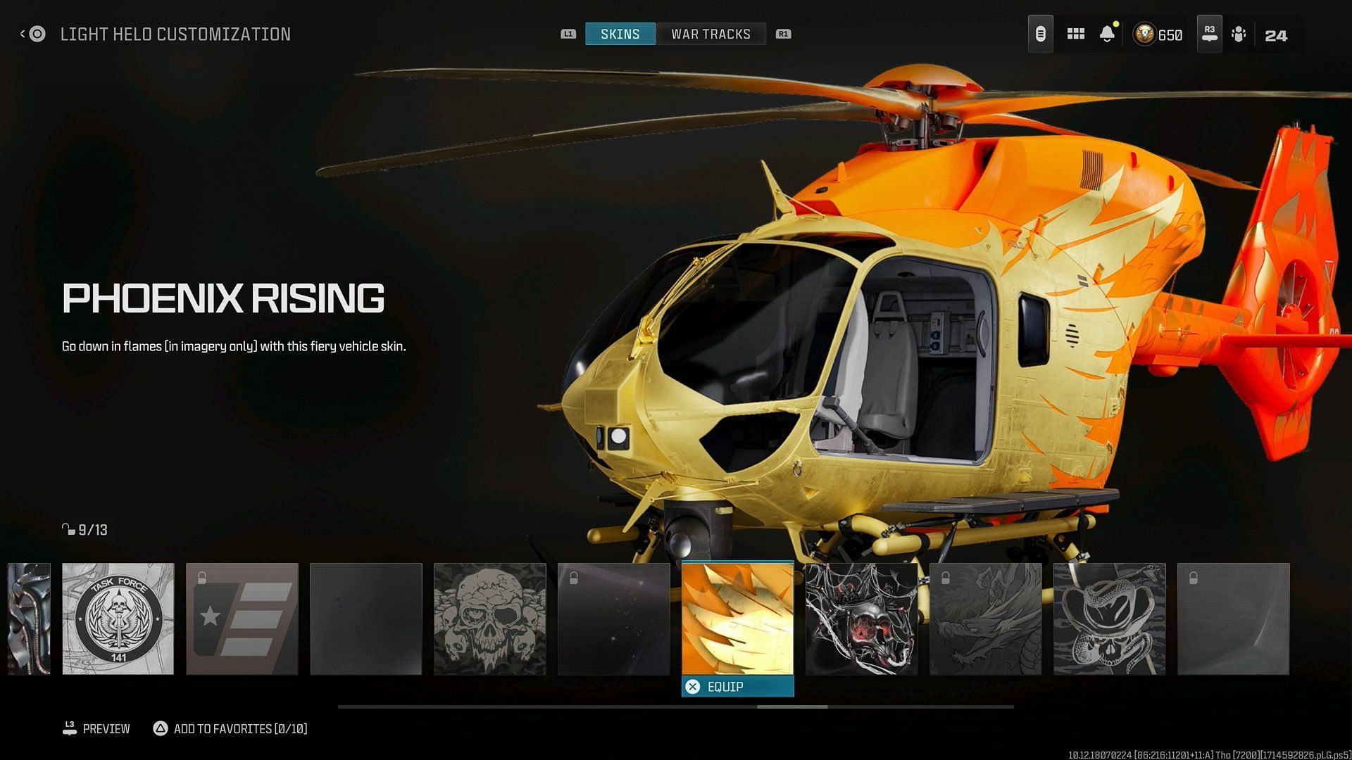 Phoenix Rising Heli skin in Warzone (Image via Activision)