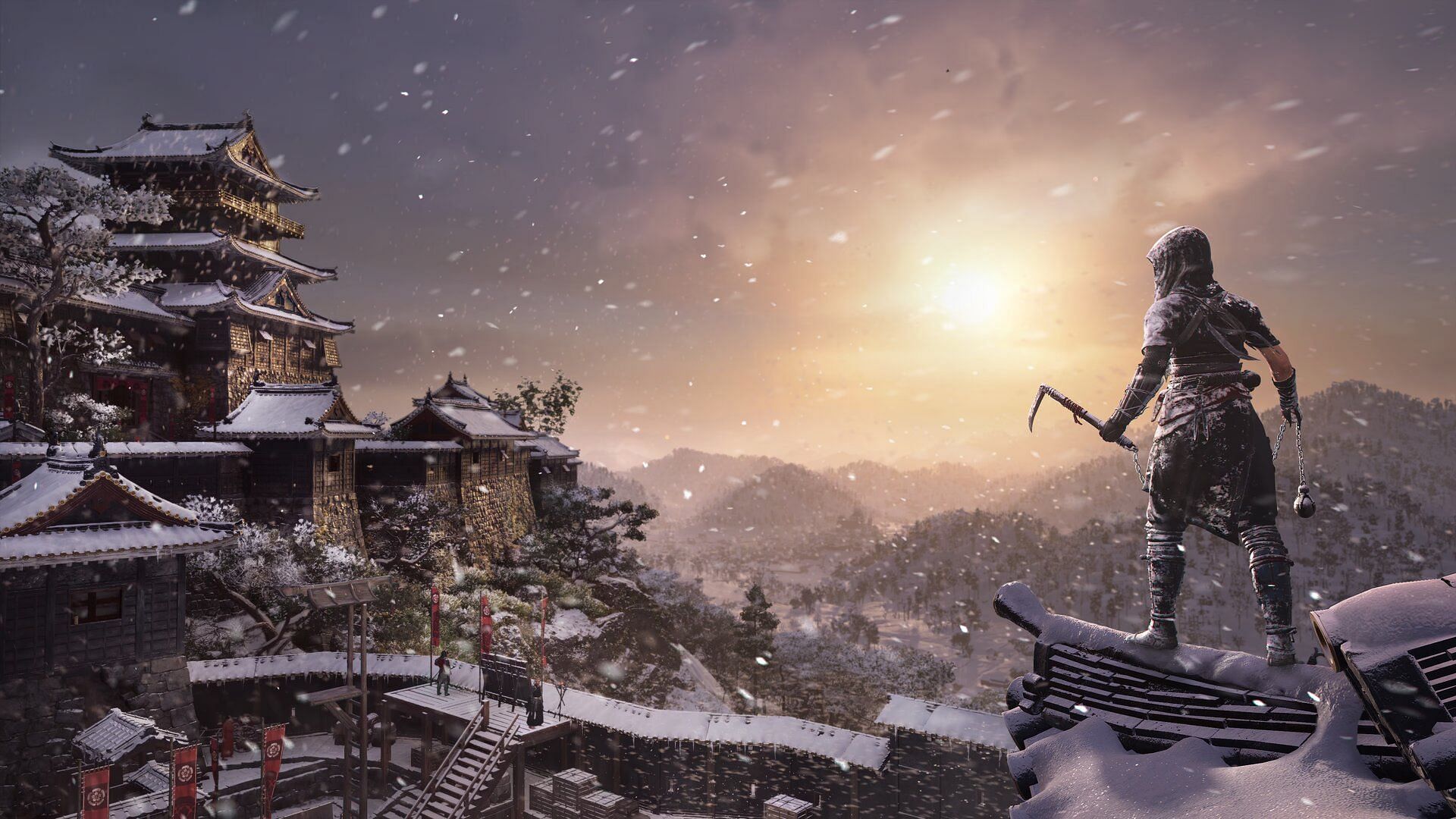 Naoe, as seen brandishing a Kusarigama (Image via Ubisoft)