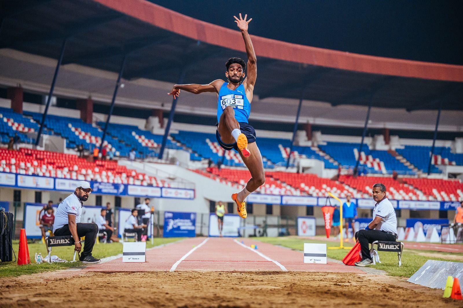 Praveen Chithravel in action at Federation Cup Athletics 2024 (Image Credits: X/Odisha Sports)