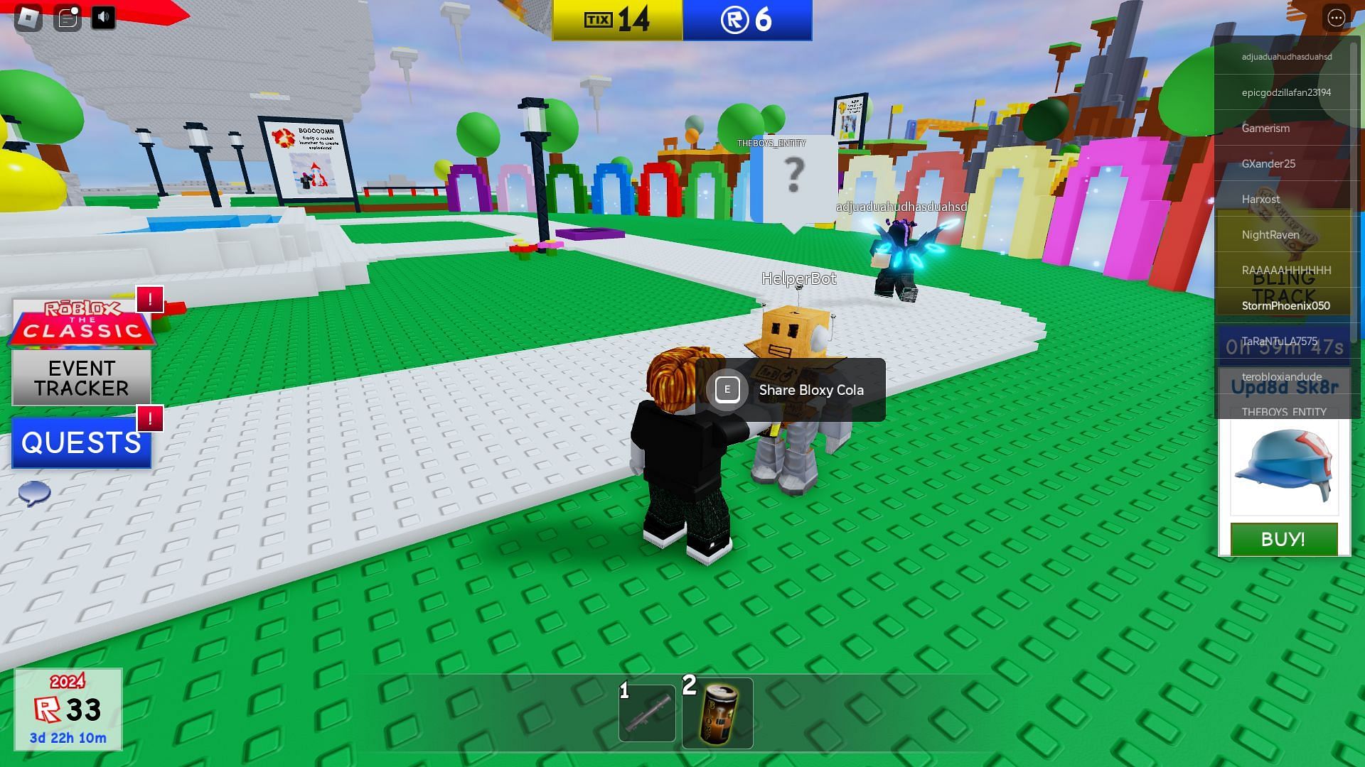 Helper Bot roams the central area of the map (Image via Roblox)