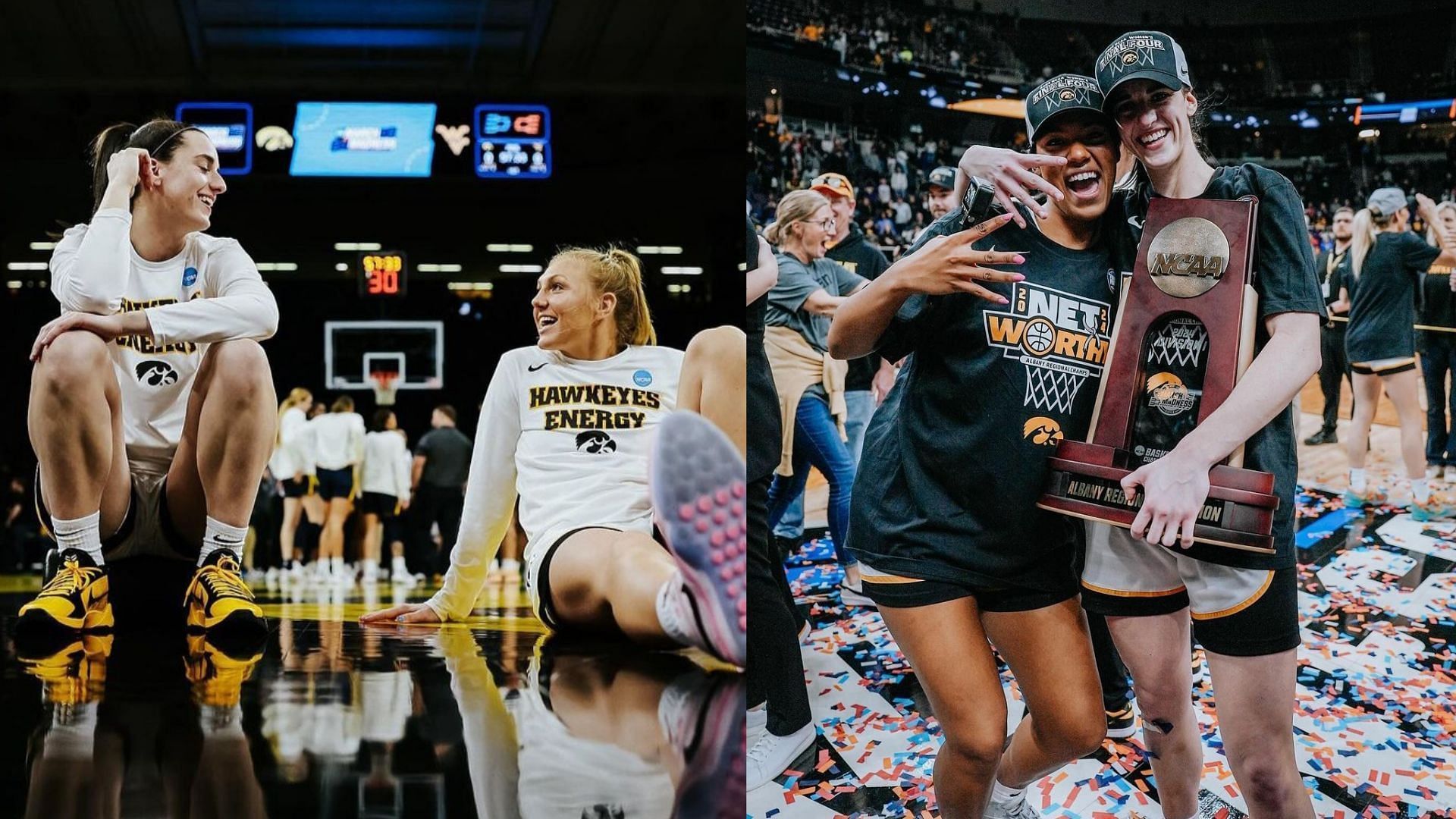 Former Iowa teammates Caitlin Clark, Sydney Affolter and Jada Gyamfi