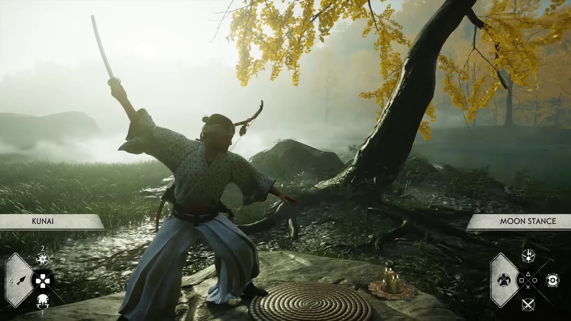 Moon Stance in Ghost of Tsushima (Image via Sucker Punch || PlayStation Access on YouTube)