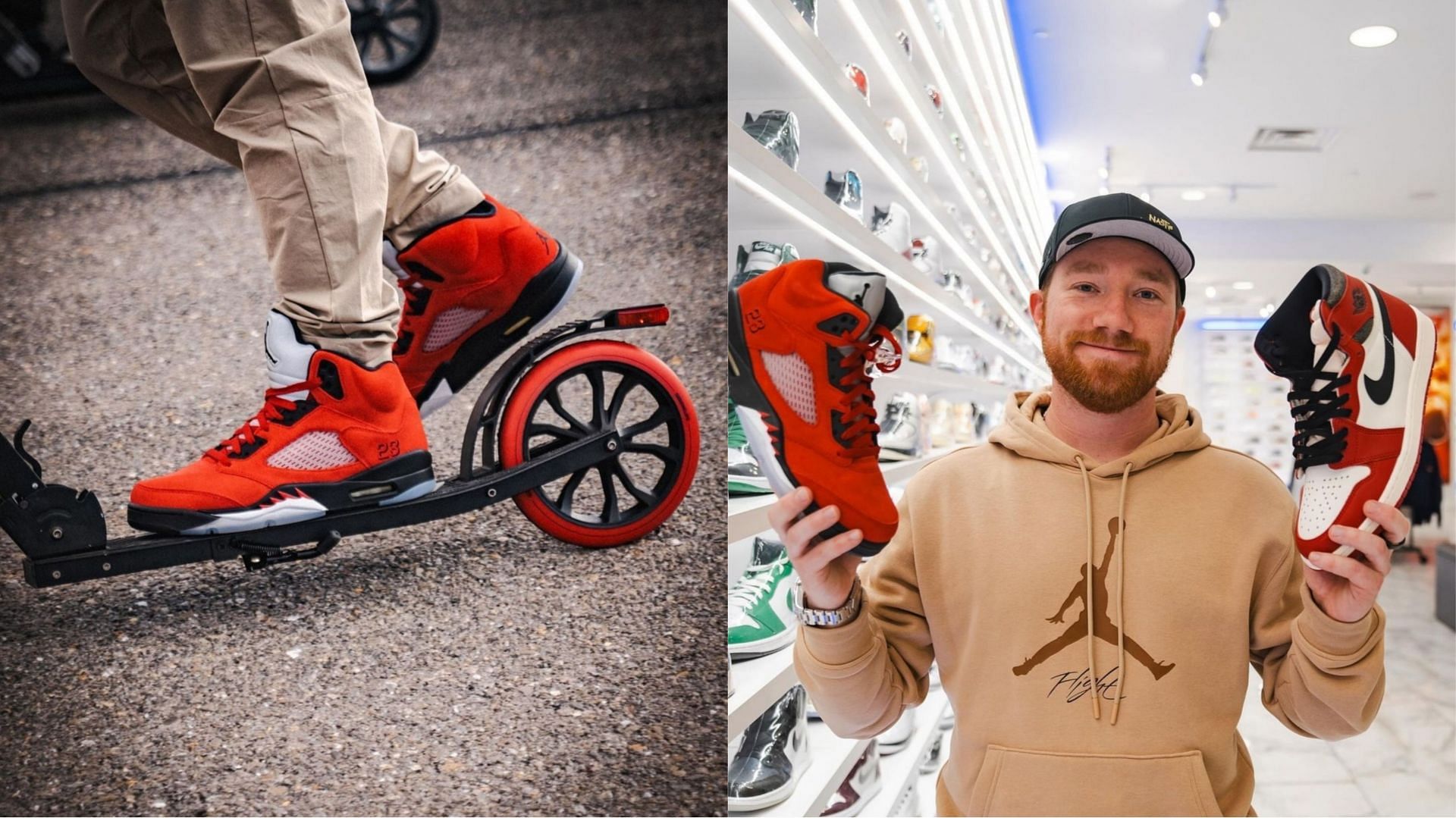 Tyler Reddick posing with his Air Jordan collection (Image from Instagram) 