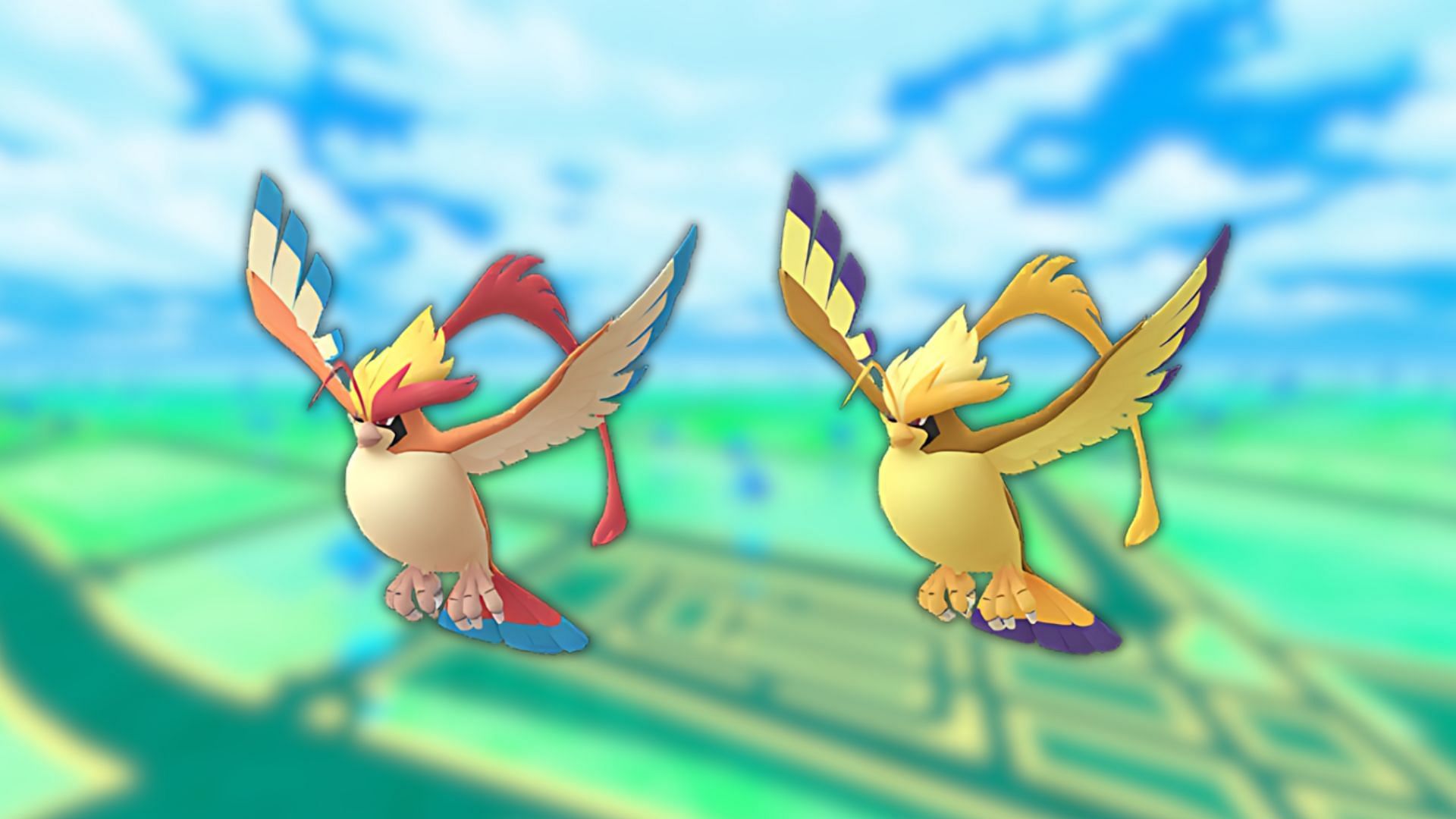 Mega Pidgeot and Shiny Mega Pidgeot as seen in Pokemon GO (Image via The Pokemon Company)