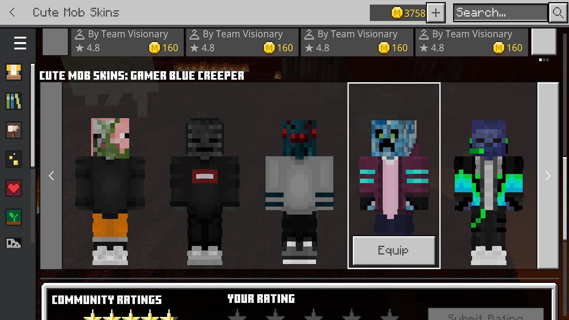 Some of the skins included with the Deluxe Edition (Image via Mojang)