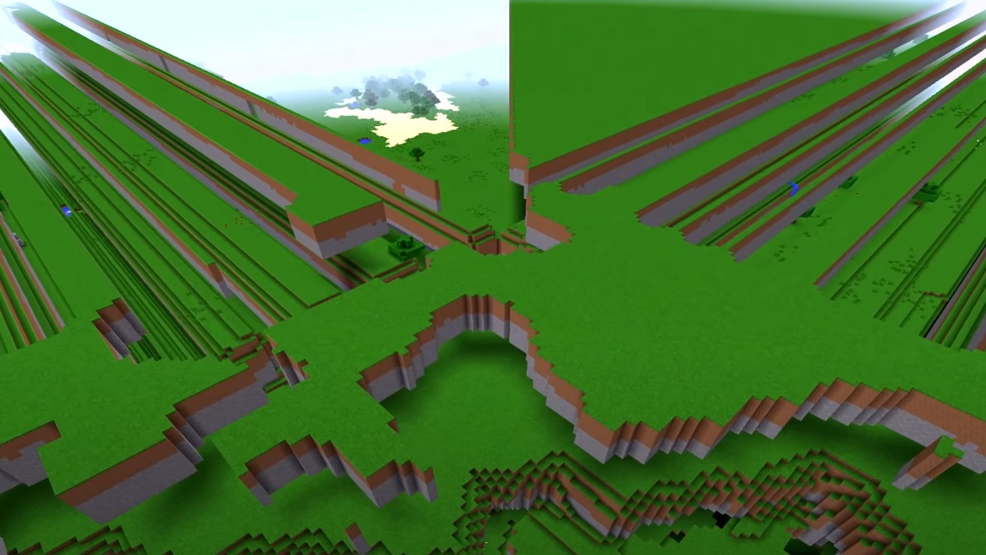 The Far Lands transitioning into the Farther Lands (Image via AntVenom/YouTube)