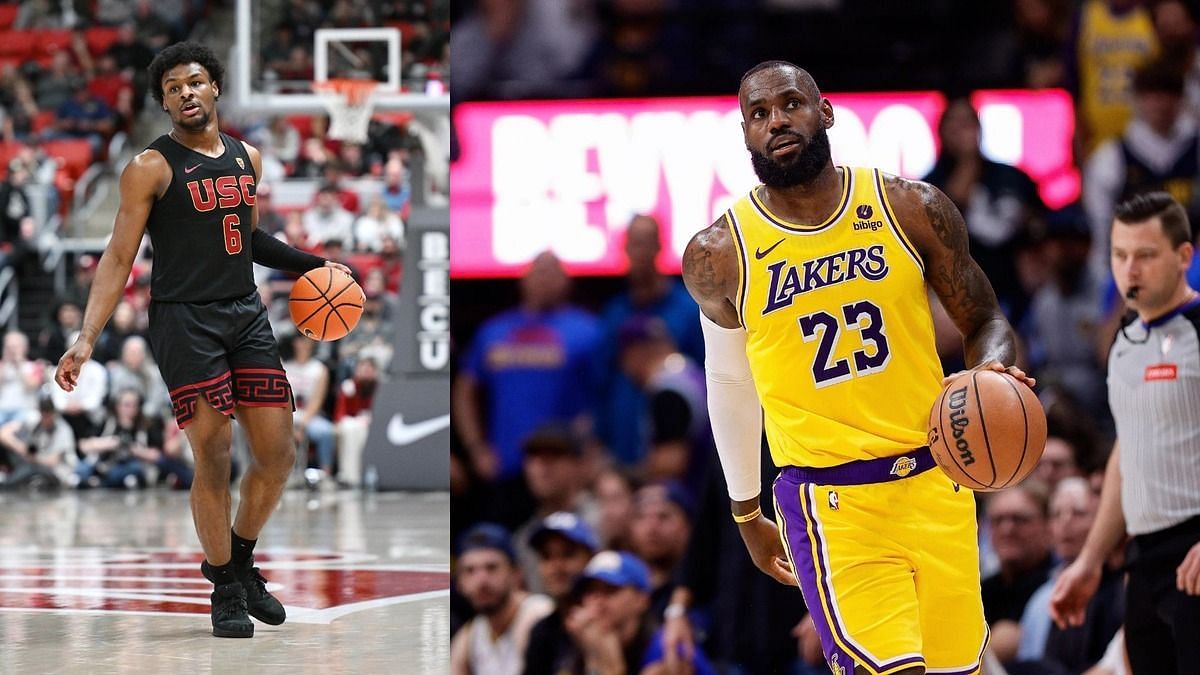 Bronny James and father, LeBron James