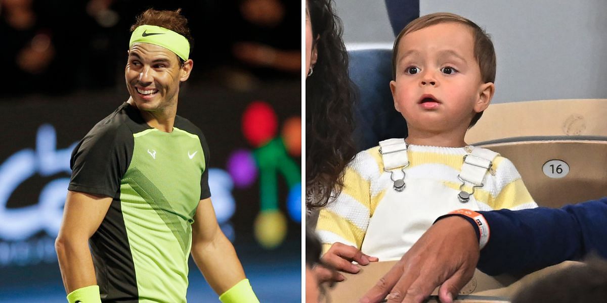 Rafael Nadal plays with his son at 2024 French Open