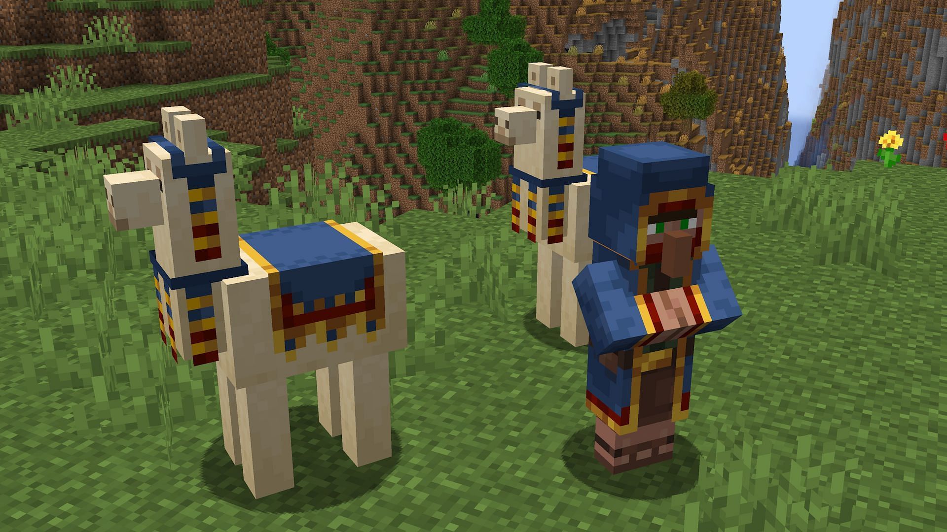 Wandering traders are a slow, but safe, way to get melon seeds. (Image via Mojang)