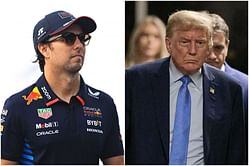Watch: Sergio Perez completely ignores Donald Trump and walks past him