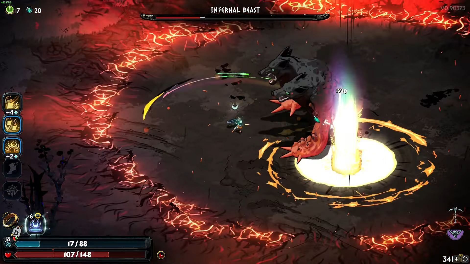 Look for small attack windows while fighting Cerberus in phase 2 (Image via Supergiant Games || YouTube @Johnnie&#039;s Here)