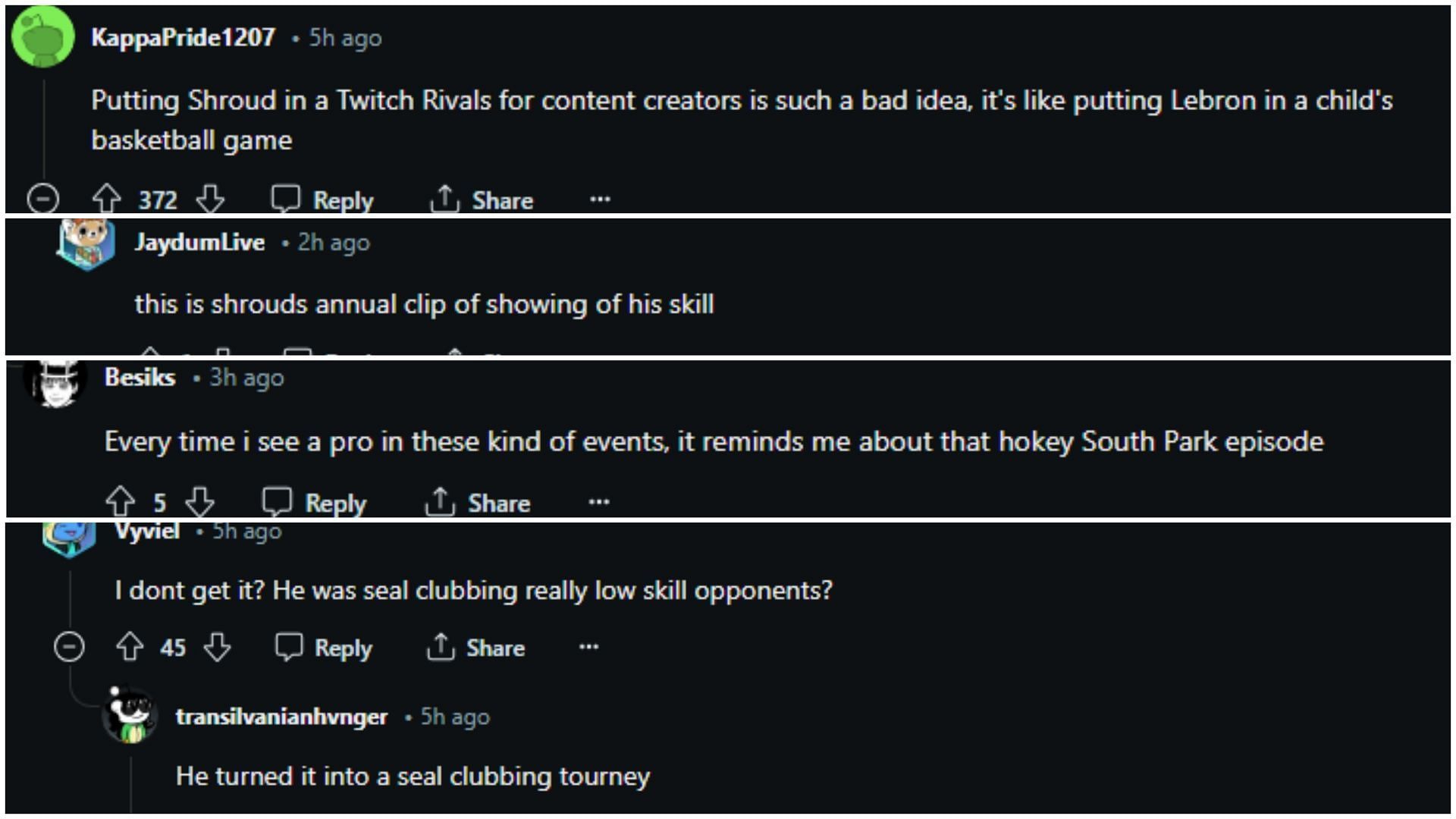 Fans reacted recently to Shroud easily defeating Agent00 (Image via LiveStreamFails/Reddit)